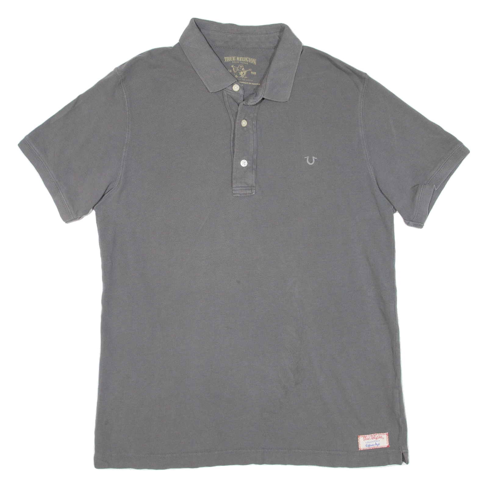 TRUE RELIGION Mens Polo Shirt Grey L Refurbished - N/A refurbished available on Cerqular