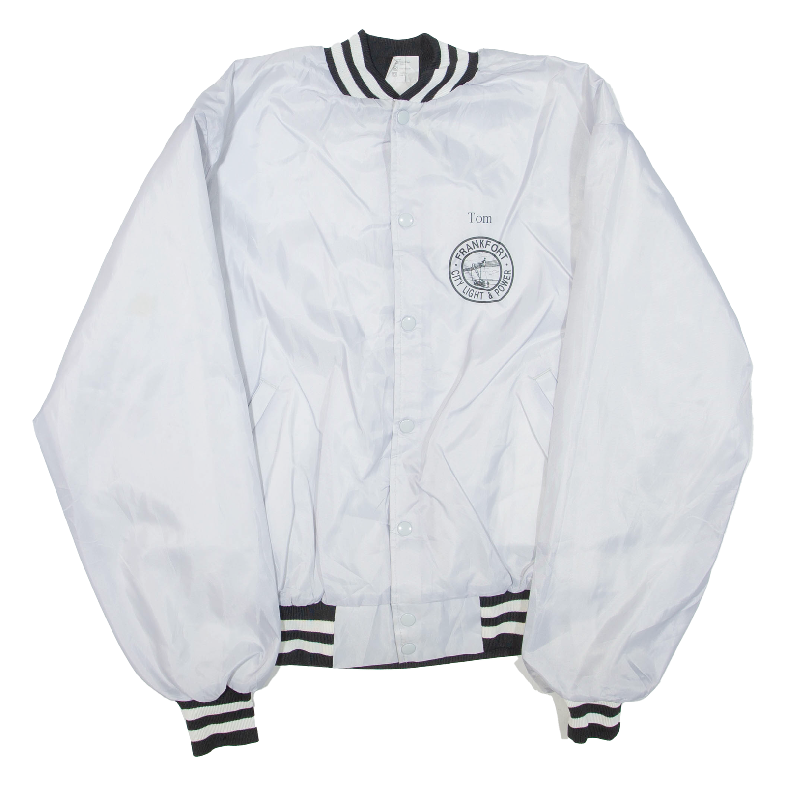 Frankfort Mens Bomber Jacket Grey Nylon USA XL Refurbished - N/A refurbished available on Cerqular