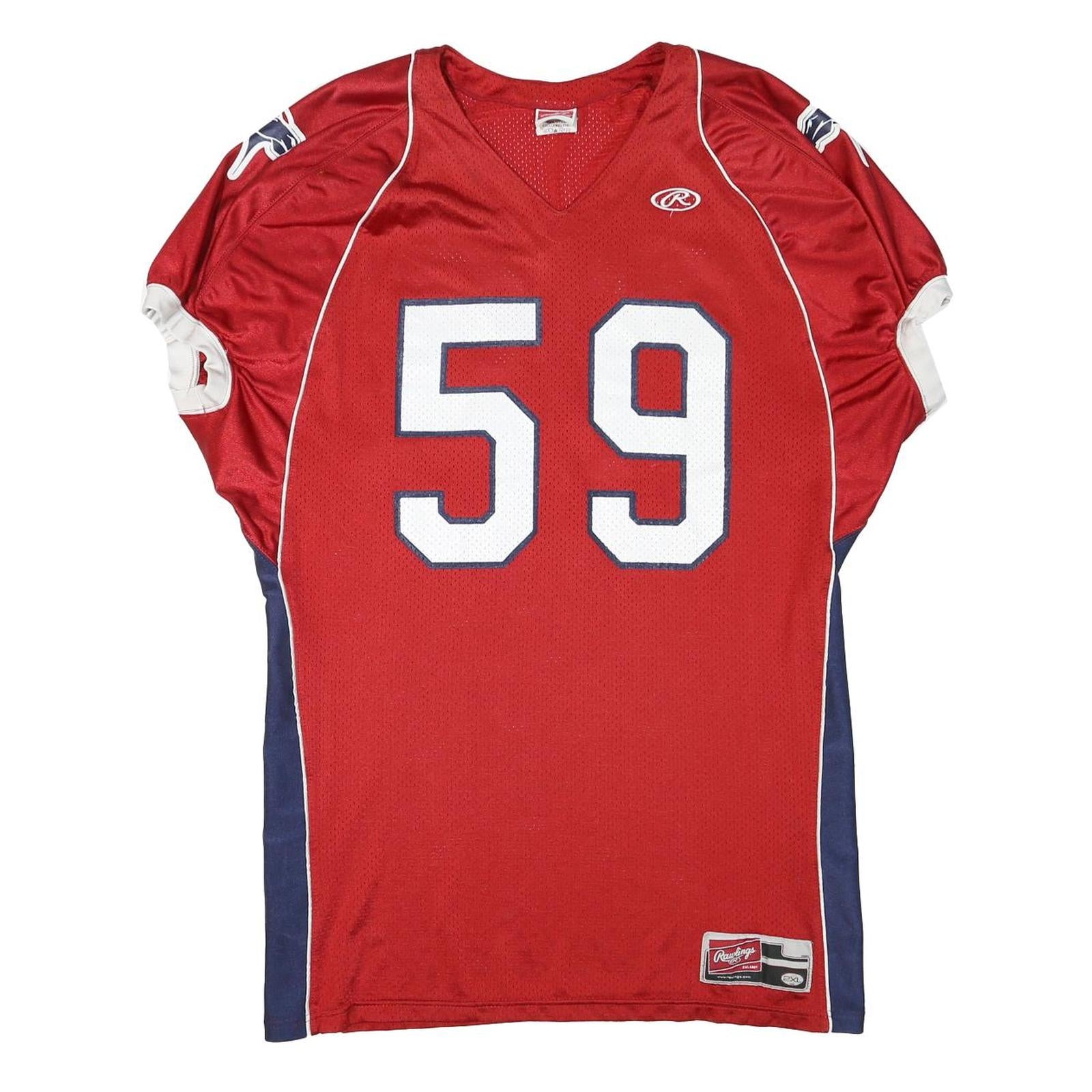 ROWLINGS Mens Red Navy Blue 59 Football T-Shirt 2XL V-Neck Short Sleeve Sport Refurbished - N/A refurbished available on Cerqular