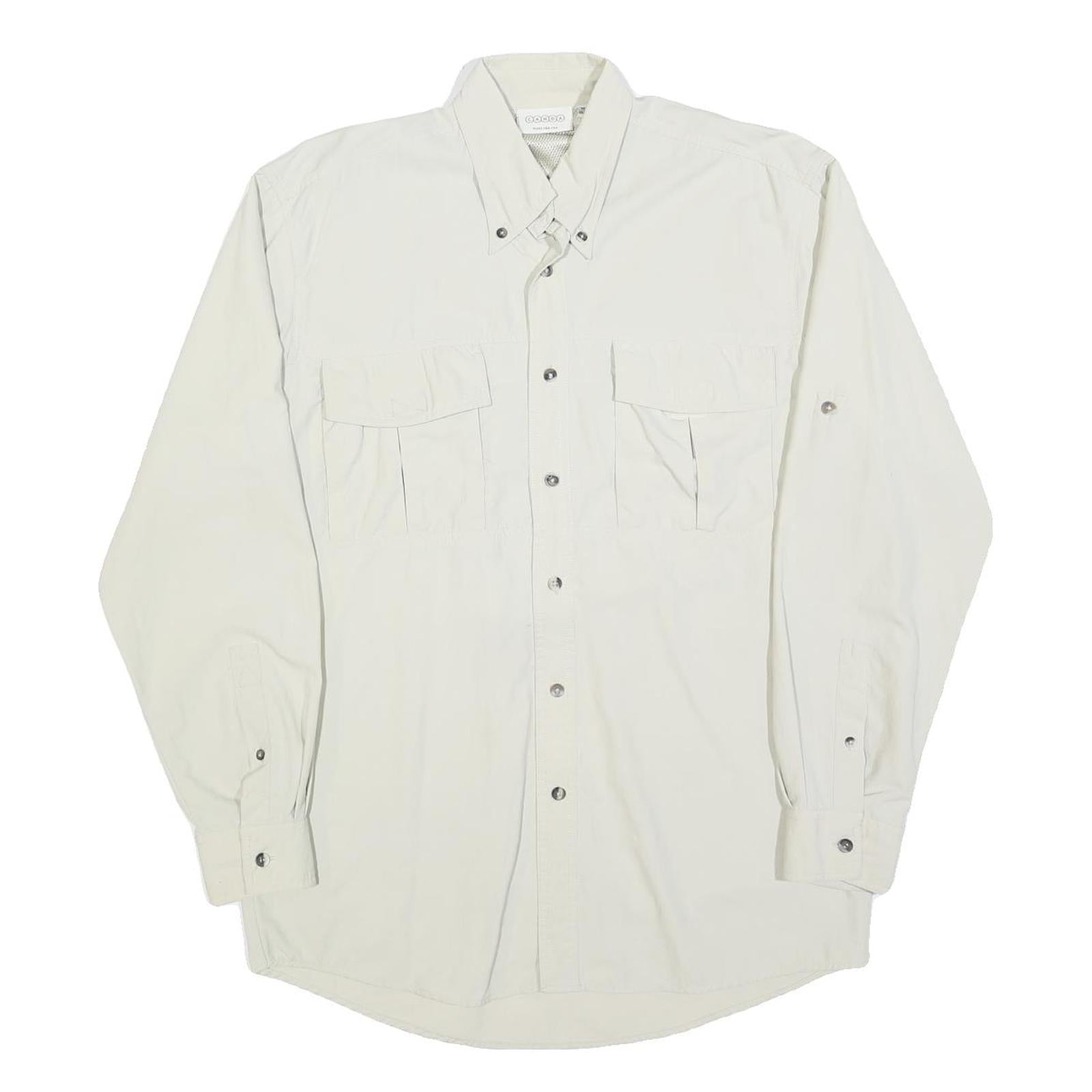 CANDA Mens White Casual Shirt M Button-Down Collar Long Sleeve Polyester Blend Refurbished - N/A refurbished available on Cerqular
