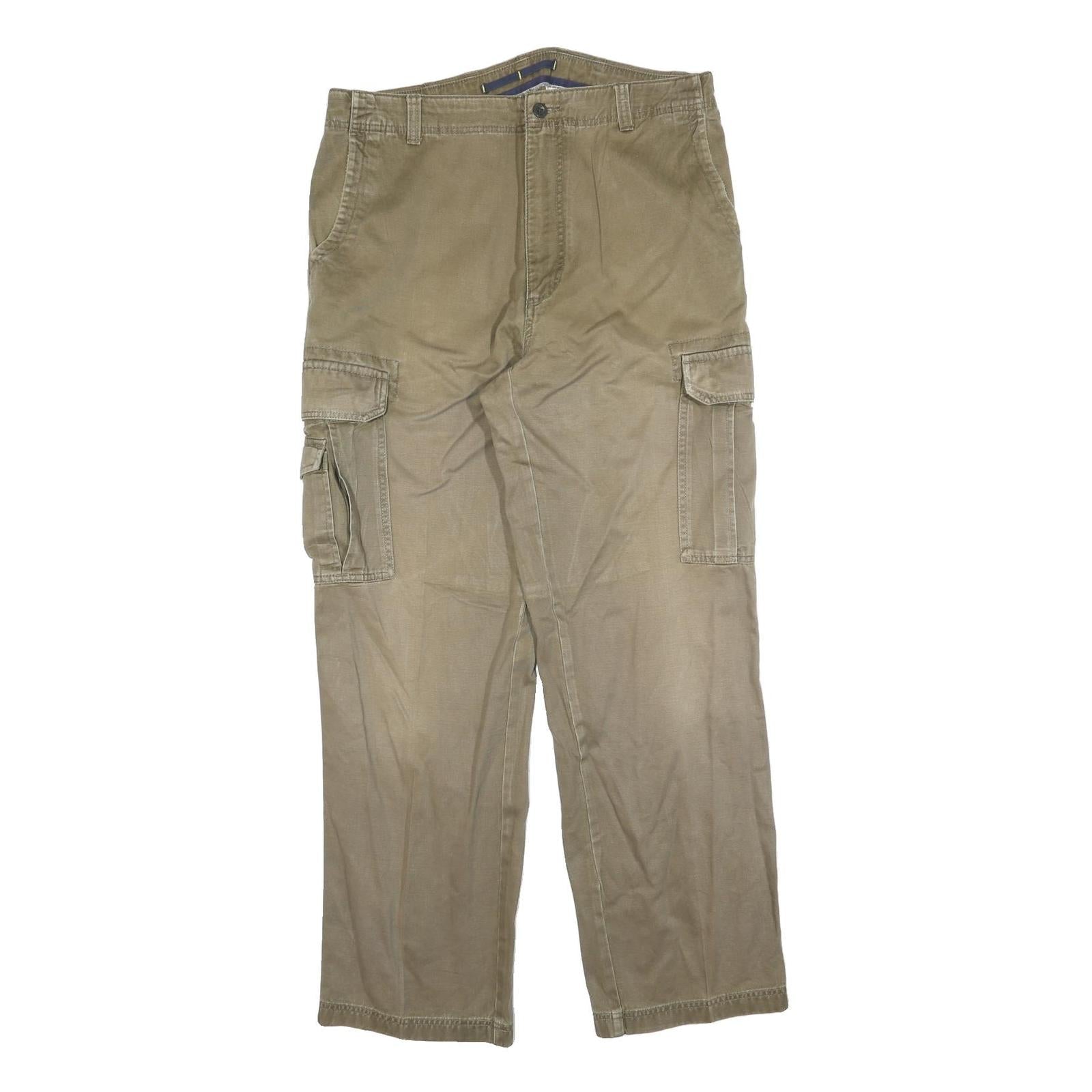 NAUTICA Mens Relaxed Beige Cargo Cotton Blend Zip Trousers W34 L32 Casual Refurbished - N/A refurbished available on Cerqular