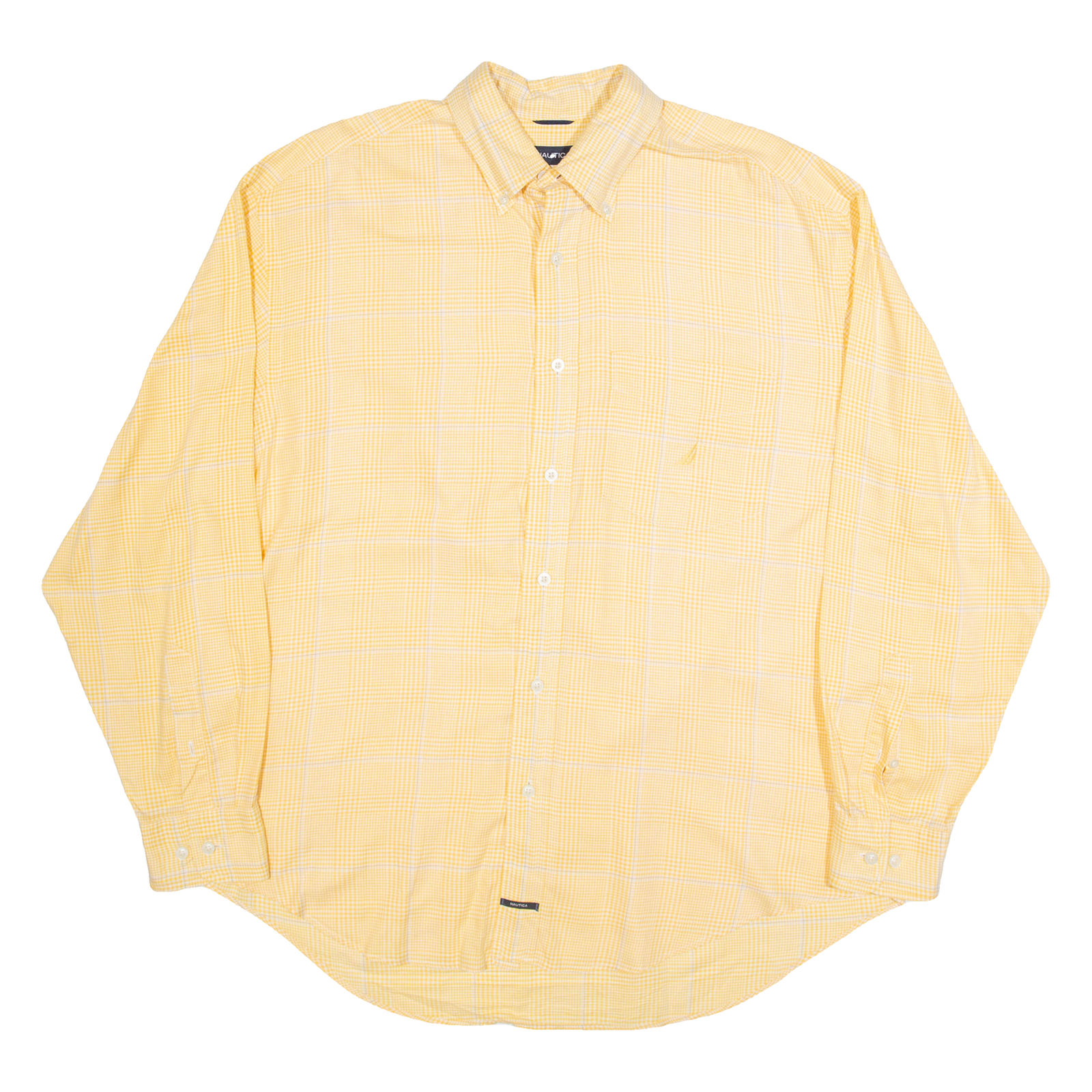 NAUTICA Mens Shirt Yellow Check Long Sleeve L Refurbished - N/A refurbished available on Cerqular