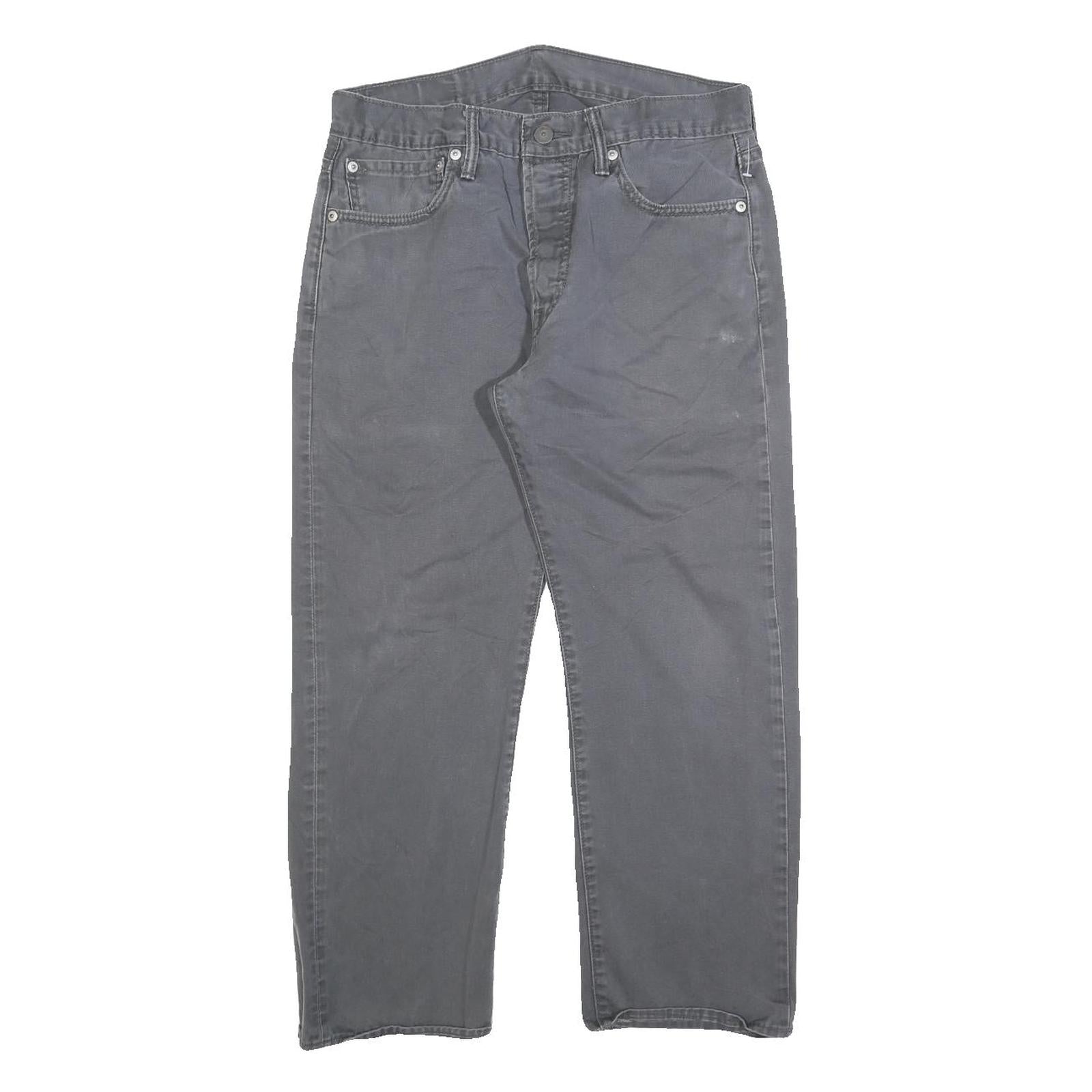 LEVI'S Mens Cotton Blend Grey Regular Straight Trousers W31 L24 Classic Casual Refurbished - N/A refurbished available on Cerqular