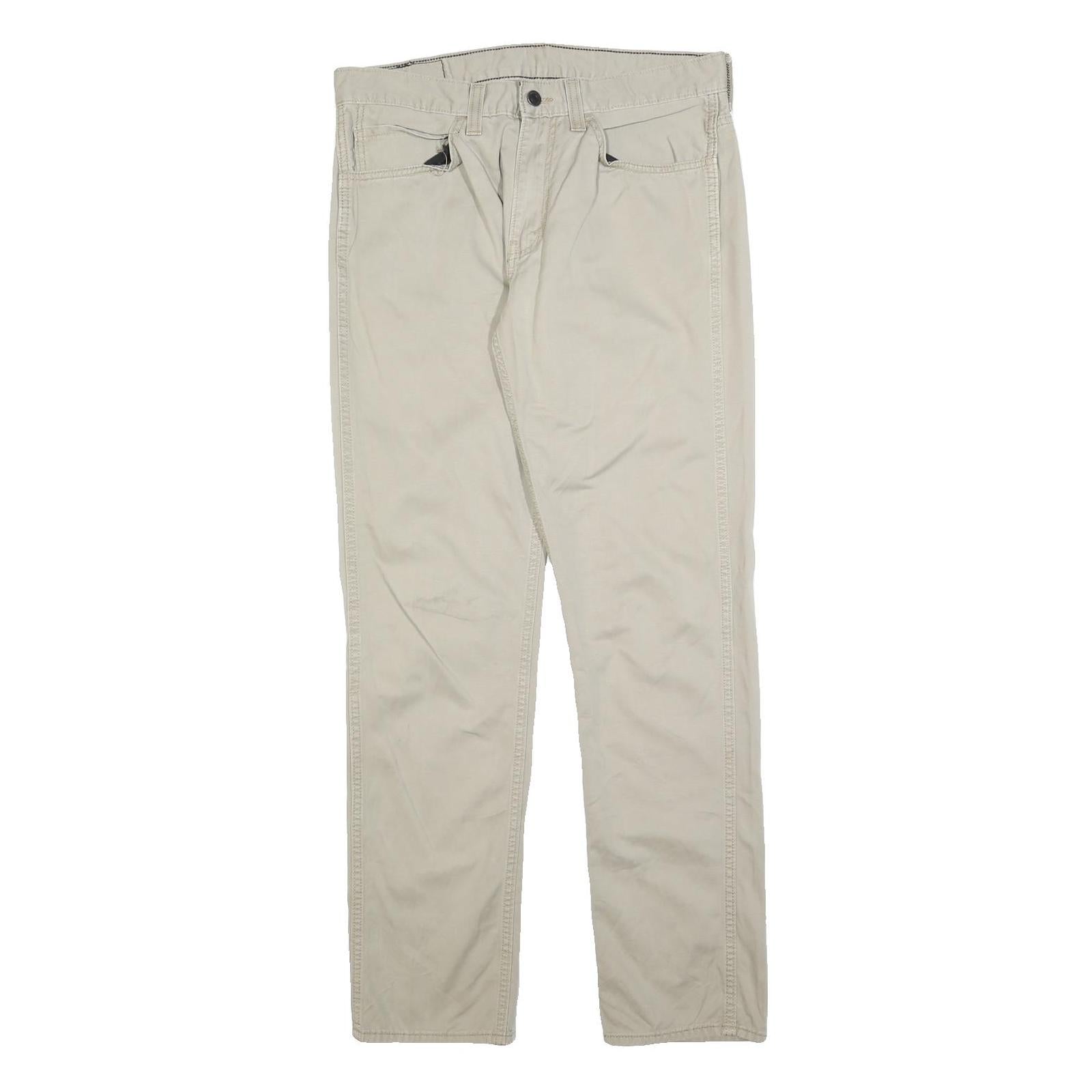 LEVI'S Mens Slim Beige Cotton Blend Trousers W34 L31 Zip Closure Classic Fit Refurbished - N/A refurbished available on Cerqular