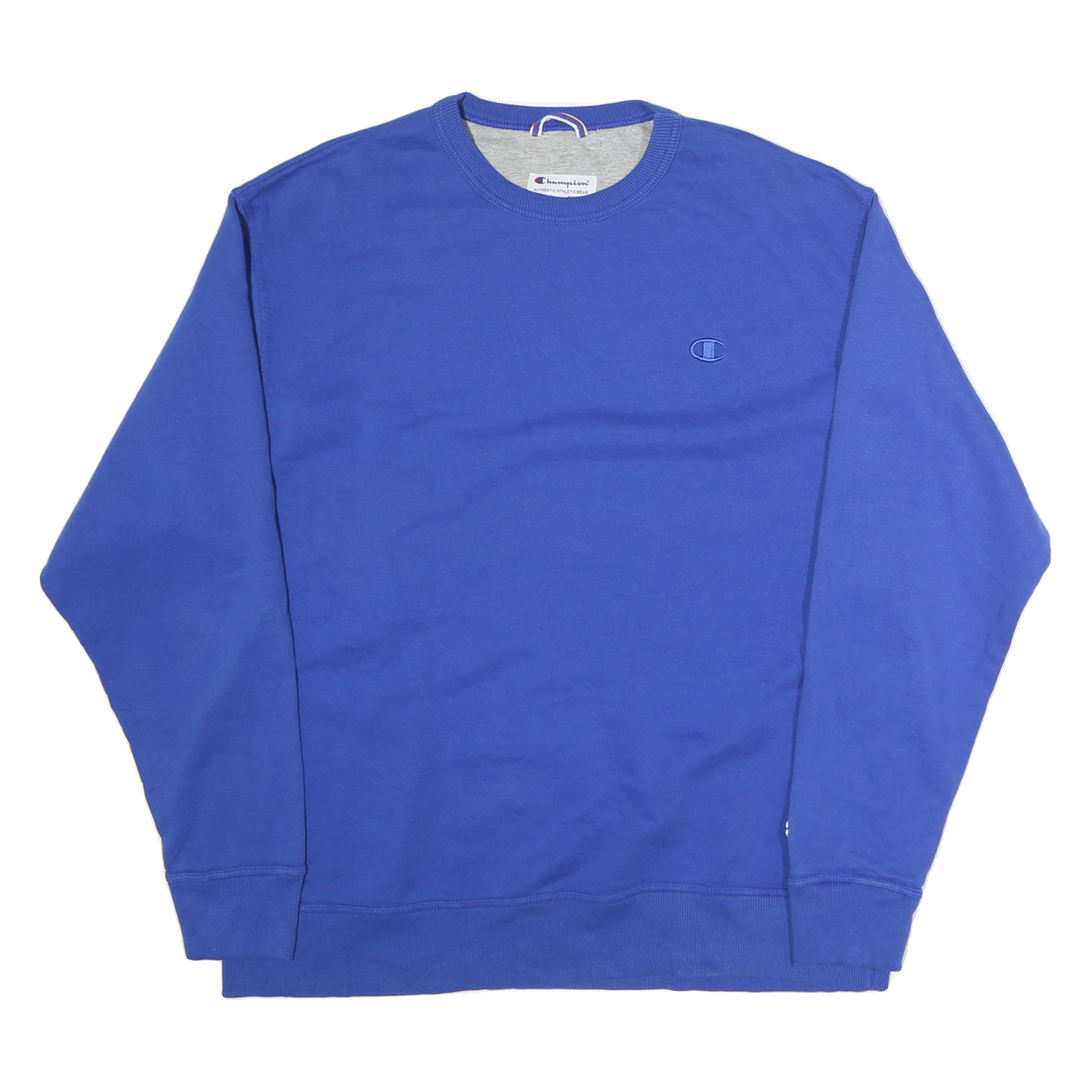 CHAMPION Mens Blue Crew Neck XL Cotton Sweatshirt Pullover Classic Logo Refurbished - N/A refurbished available on Cerqular