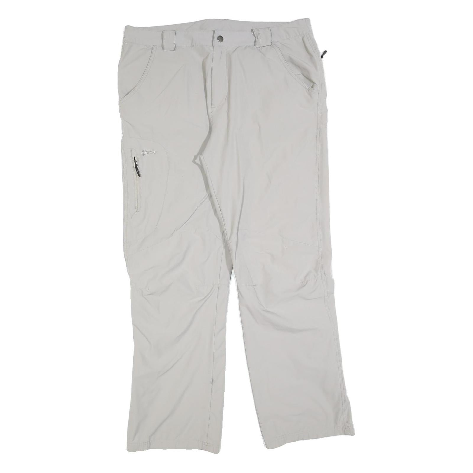 KTEC Mens Polyester Blend Relaxed White Trousers W38 L32 Outdoor Zip Pockets Refurbished - N/A refurbished available on Cerqular