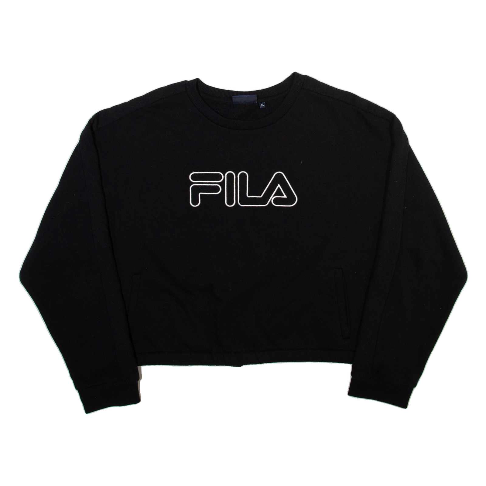 FILA Cropped Womens Sweatshirt Black Crew Neck XL Refurbished - N/A refurbished available on Cerqular