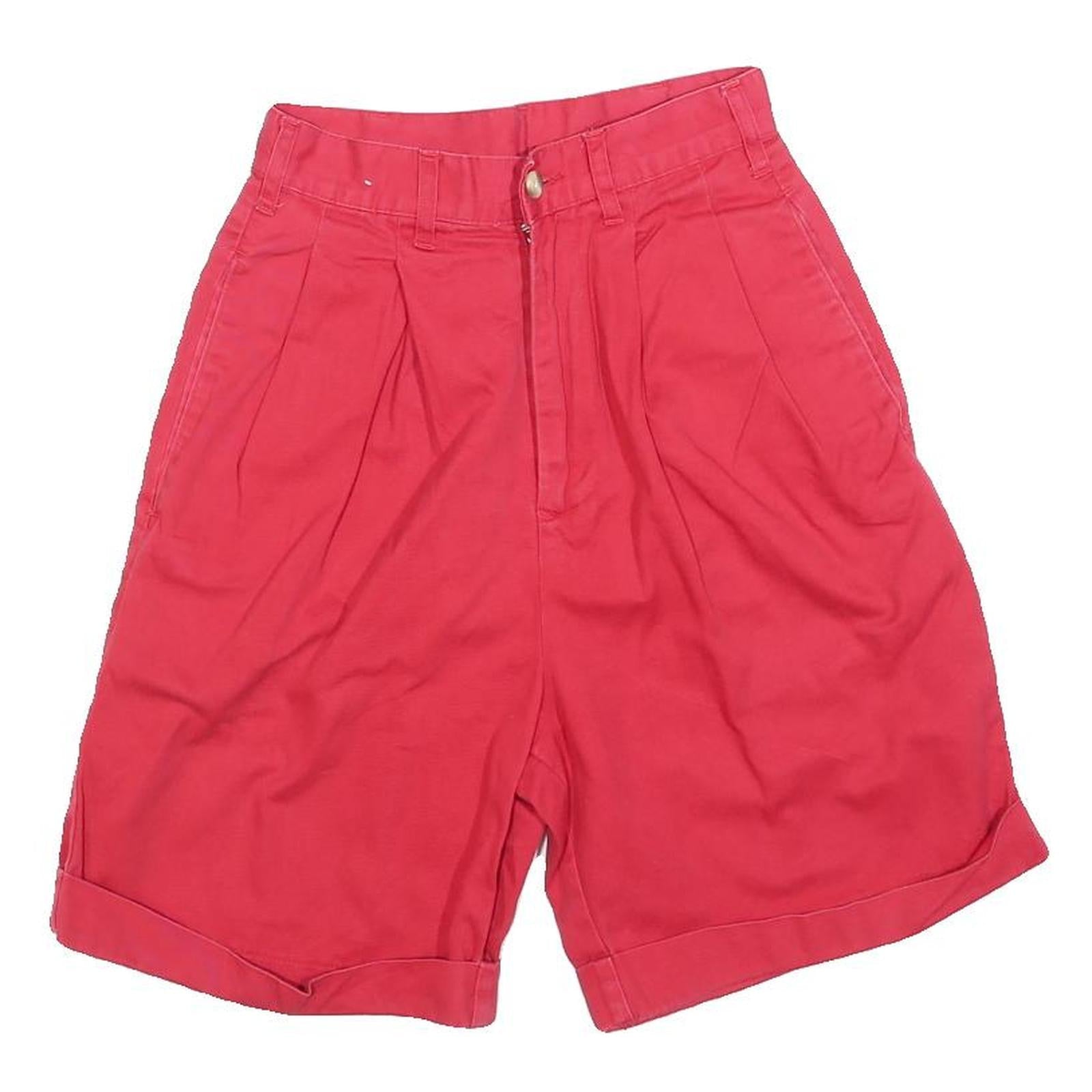 GIORDANO Womens Shorts Red Casual XXS W24 Cotton Blend Pleated Refurbished - N/A refurbished available on Cerqular