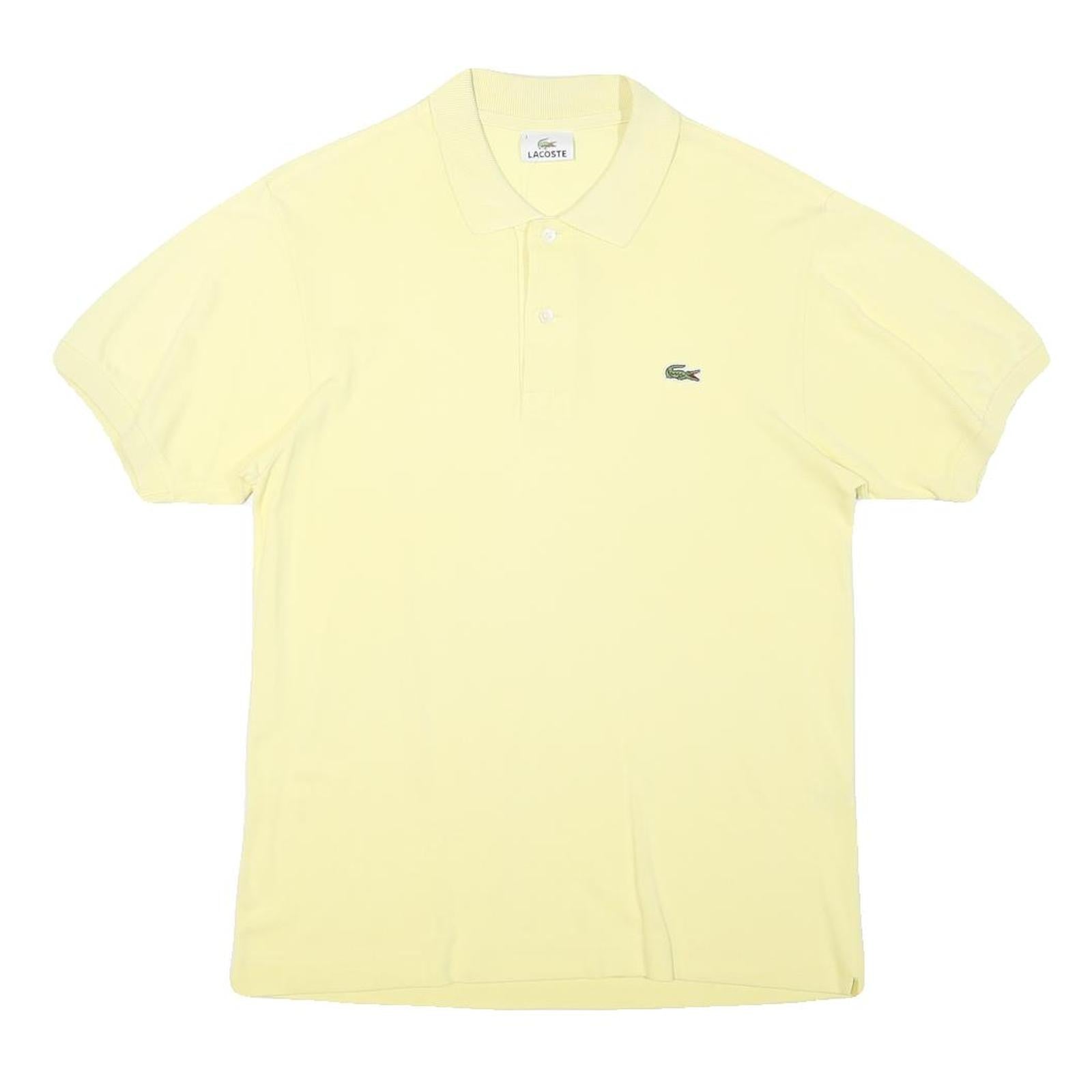 LACOSTE Mens Yellow Cotton Blend Short Sleeve Plain S Polo Shirt Classic Fit Refurbished - N/A refurbished available on Cerqular