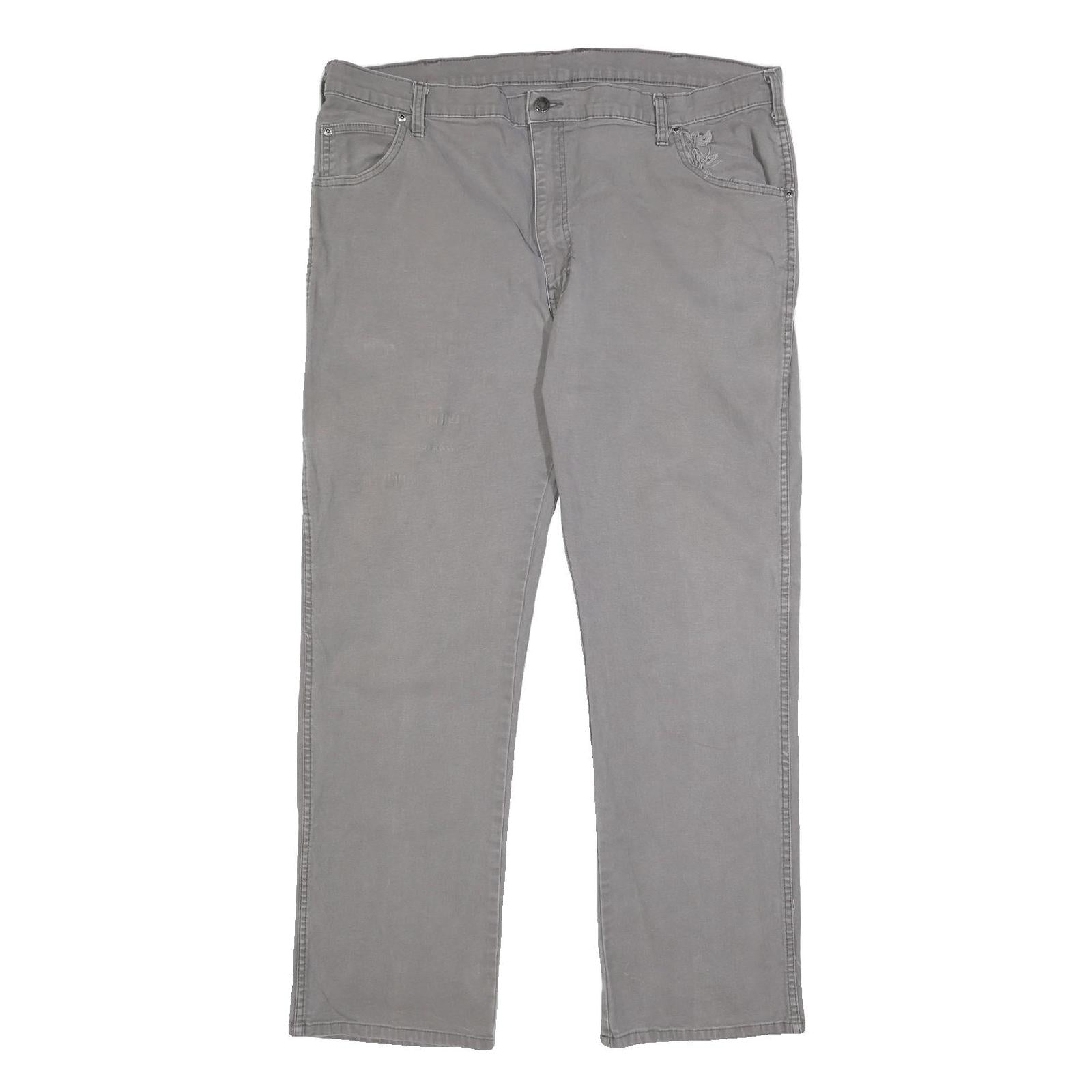 DICKIES Mens Cotton Blend Grey Regular Straight Trousers W38 L29 Workwear Casual Refurbished - N/A refurbished available on Cerqular
