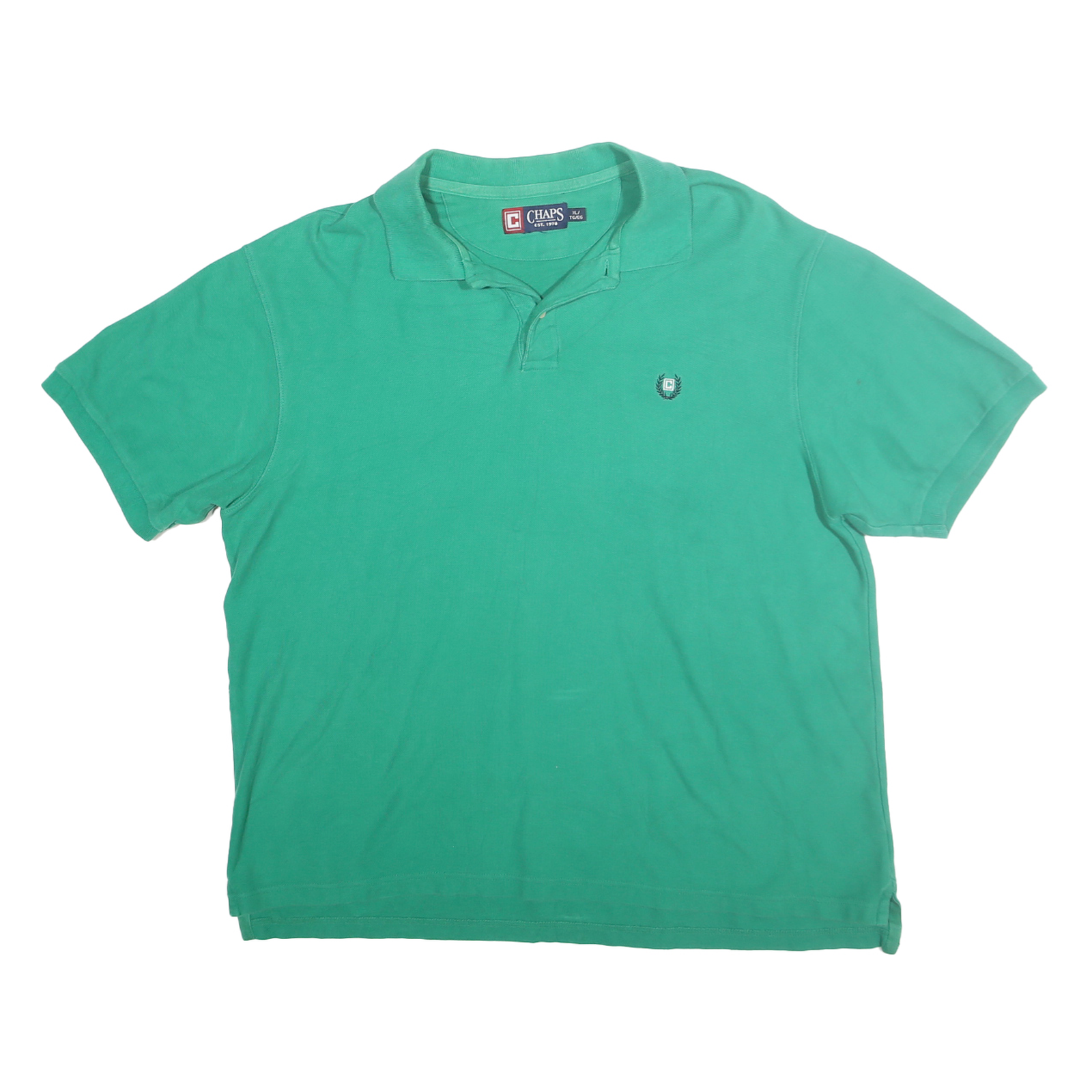 CHAPS Mens Green Short Sleeve Polo Shirt XL Cotton Casual Comfortable Classic Refurbished - N/A refurbished available on Cerqular