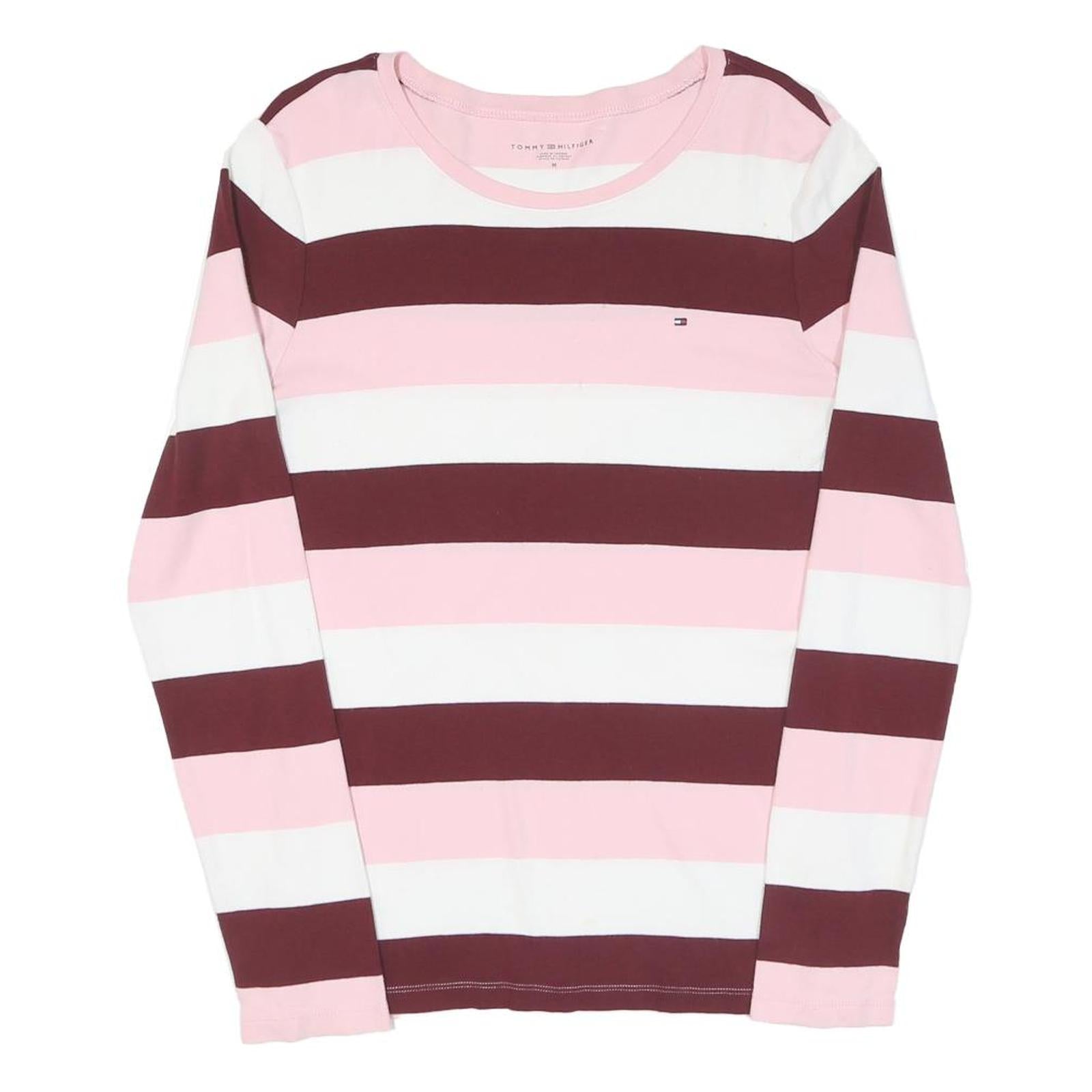 Buy TOMMY HILFIGER Womens Pink & Maroon Striped Patterned Cotton Blend Jumper Crew Refurbished - $40.29 TOMMY HILFIGER Womens Pink & Maroon Striped Patterned Cotton Blend Jumper Crew Refurbished - N/A refurbished available on Cerqular