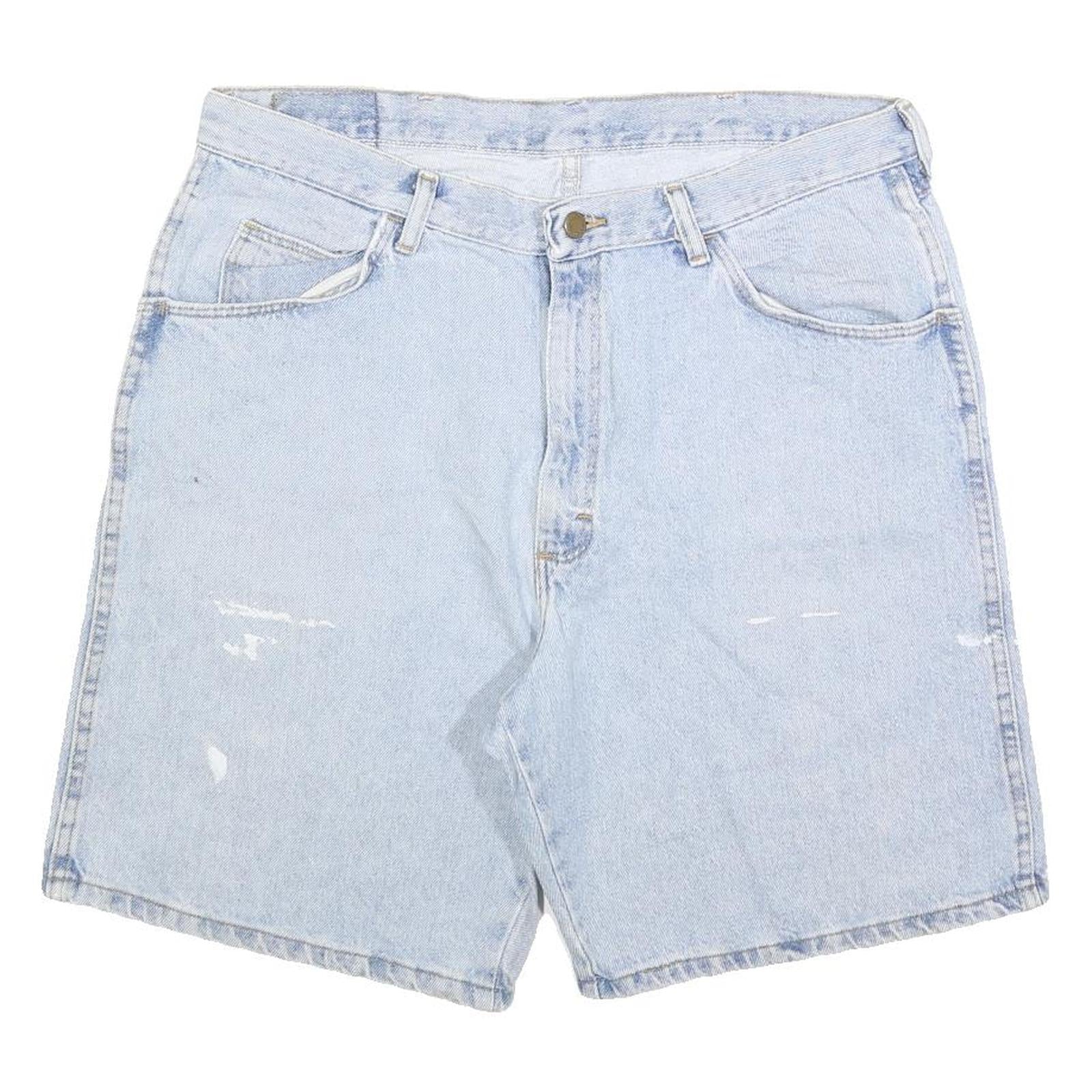 WRANGLER Mens Shorts Blue Casual Denim L W36 Cotton Blend Relaxed Fit Refurbished - N/A refurbished available on Cerqular