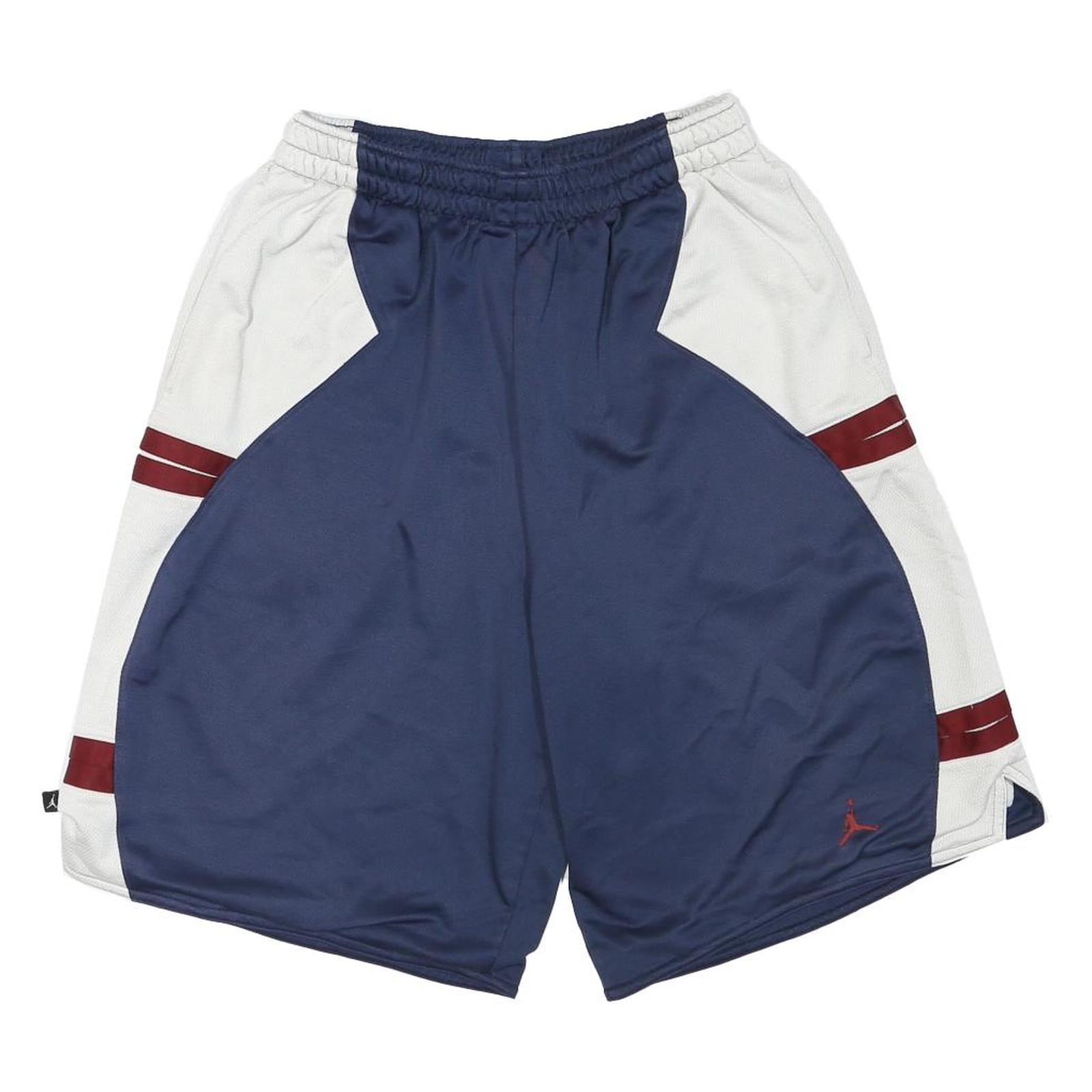 NIKE Mens Sports Shorts Navy Blue & White Colourblock L W28 Polyester Blend Refurbished - N/A refurbished available on Cerqular