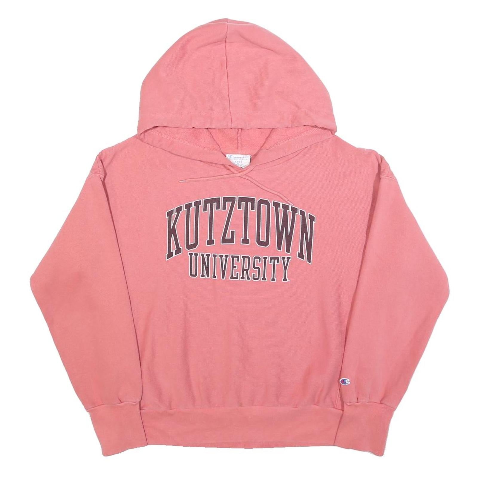 CHAMPION REVERSE WEAVE Womens Pink Kutztown University Hoodie L Cotton Blend Refurbished - N/A refurbished available on Cerqular