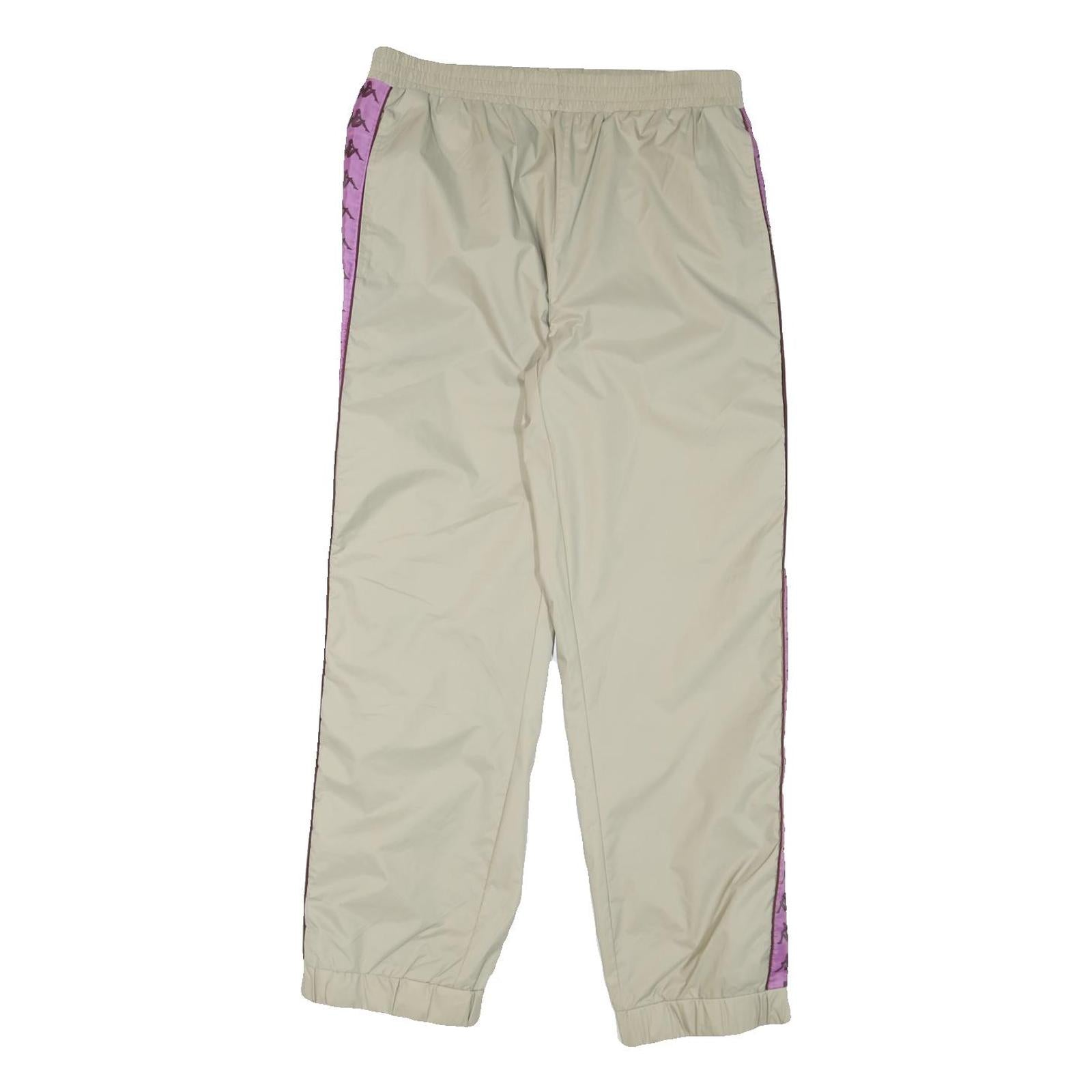 KAPPA Womens Joggers Beige & Violet Logo Slim Tapered M W32 L29 Nylon Track Refurbished - N/A refurbished available on Cerqular