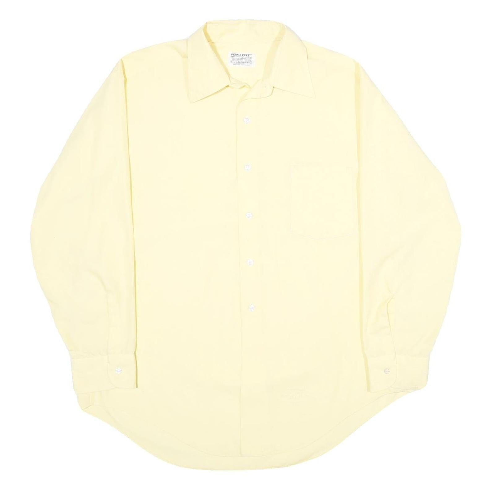 SEARS Mens Yellow Long Sleeve Shirt L Polyester Blend Classic Collar Casual Refurbished - N/A refurbished available on Cerqular