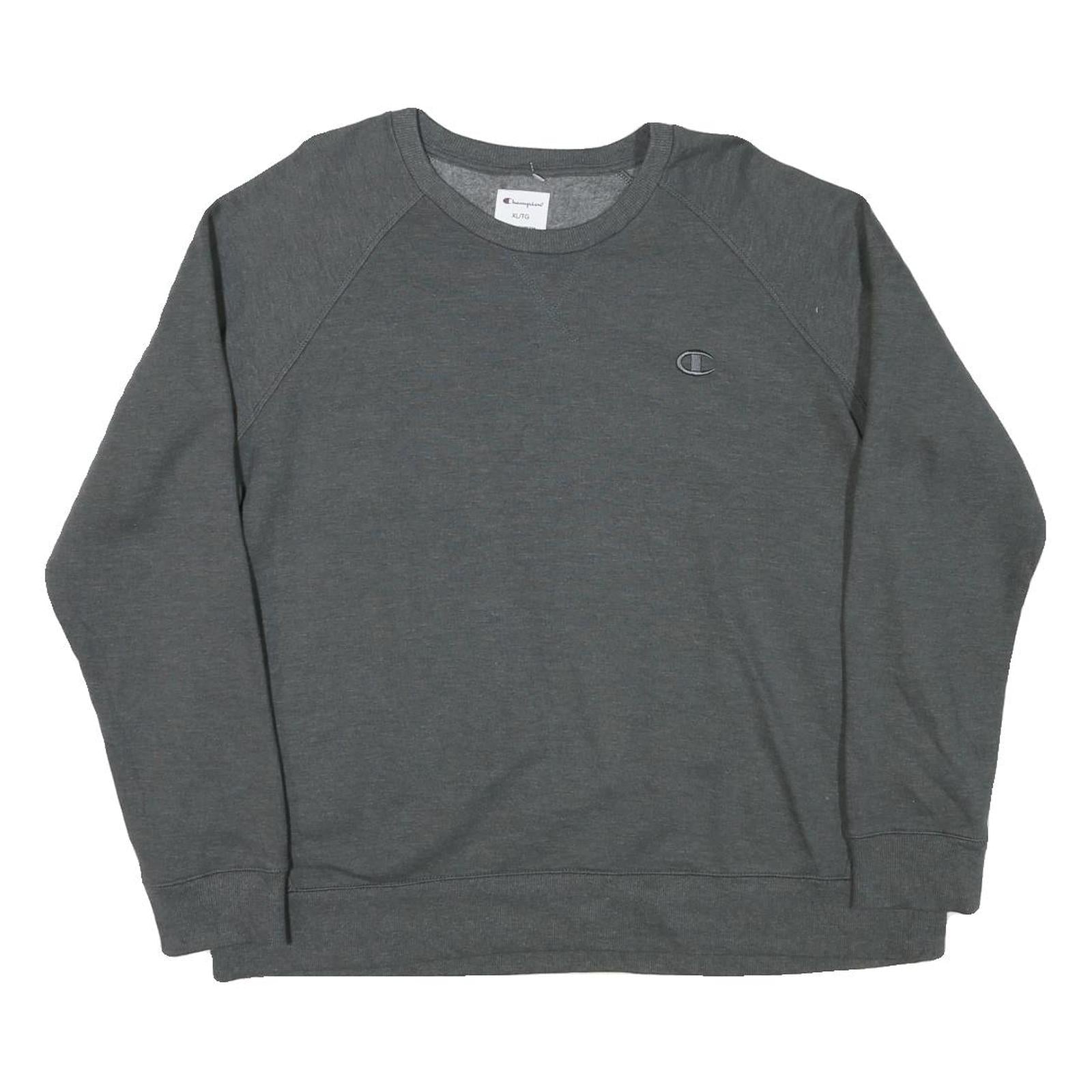 CHAMPION Mens Grey Cotton Blend Crew Neck XL Classic Logo Sweatshirt Refurbished - N/A refurbished available on Cerqular