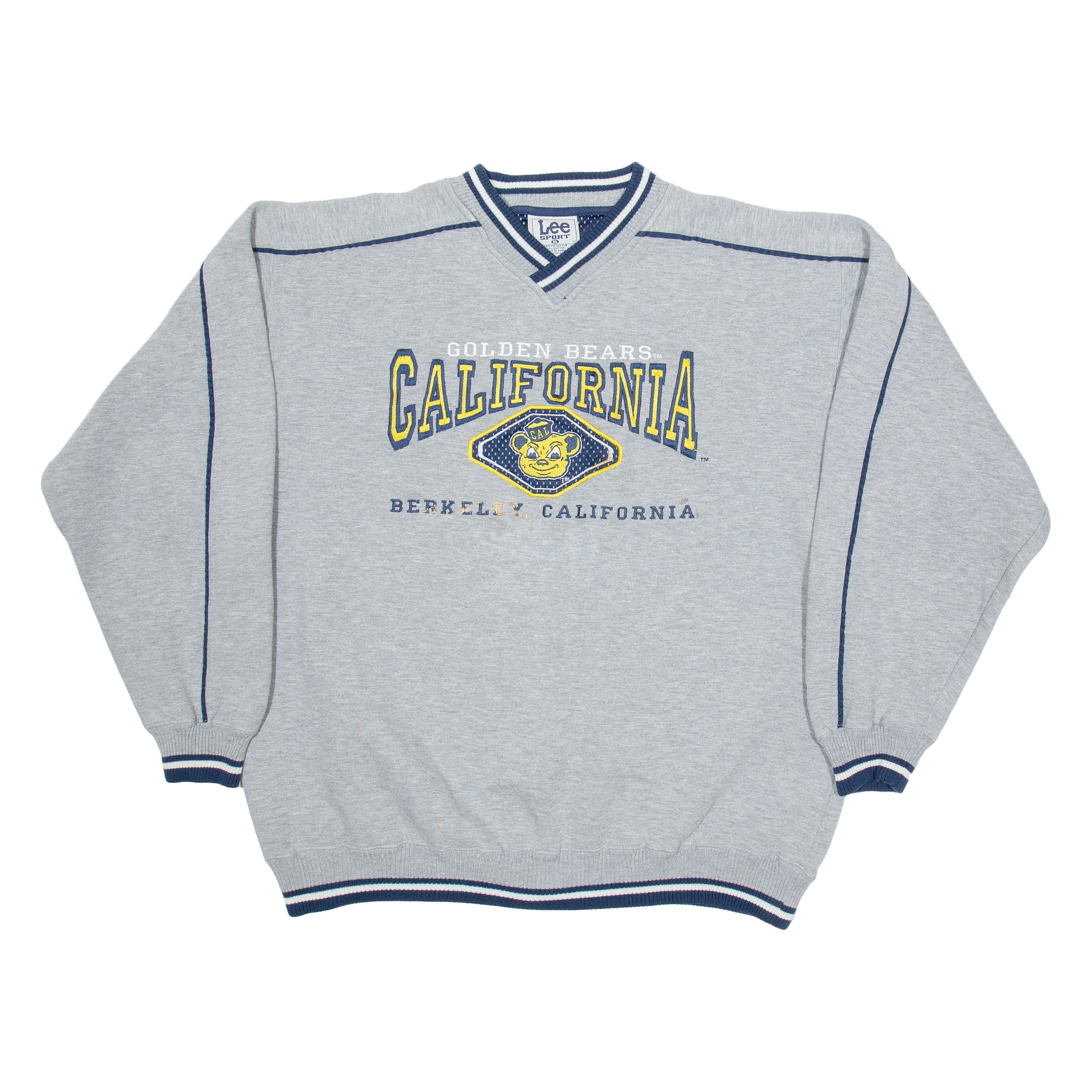 Buy LEE Golden Bears California Mens Sweatshirt Grey V-Neck USA Cashmere XL Refurbished - $44.19 LEE Golden Bears California Mens Sweatshirt Grey V-Neck USA Cashmere XL Refurbished - N/A refurbished available on Cerqular