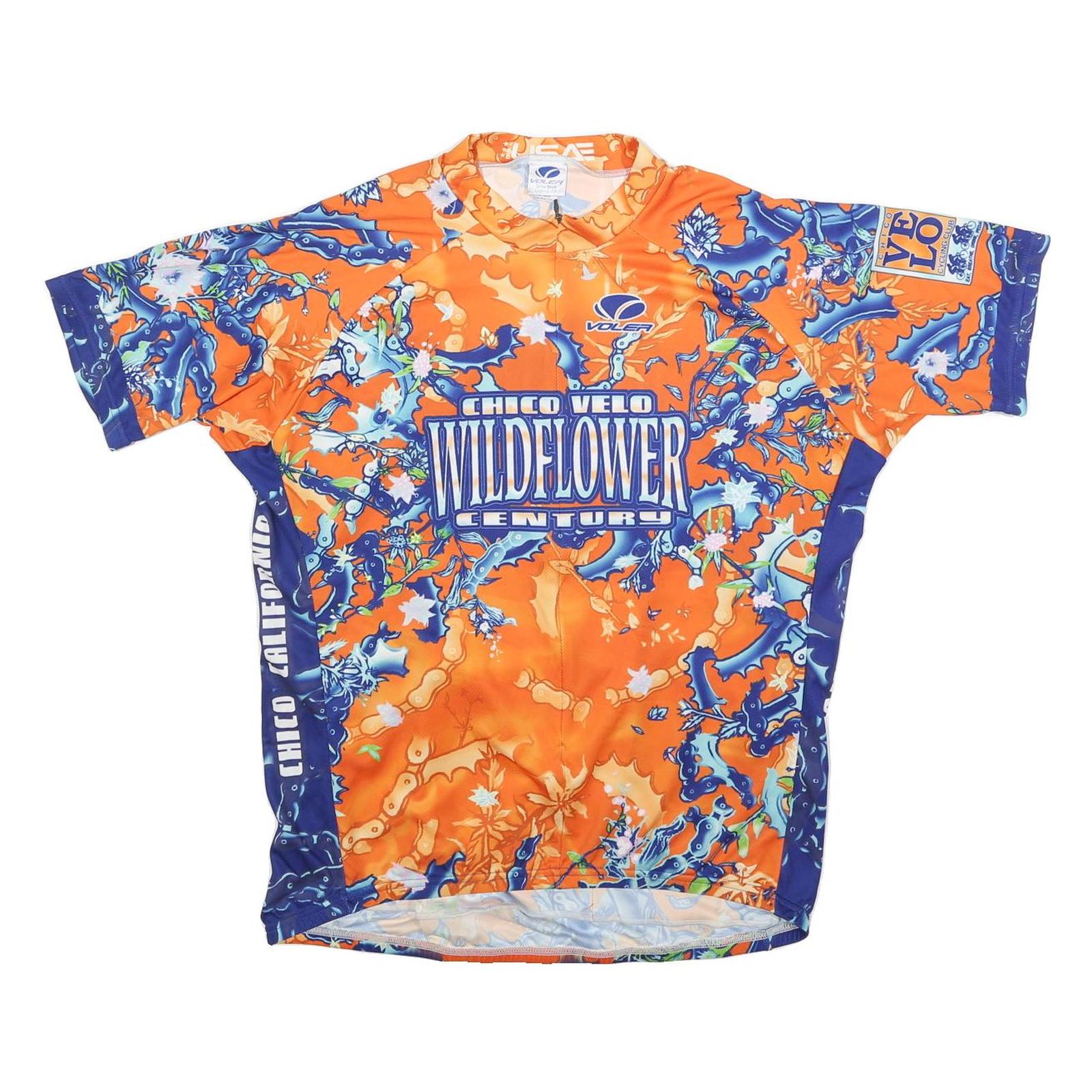 VOLER Mens Orange & Blue Wildflower Century Cycling T-Shirt 3XL Short Sleeve Refurbished - N/A refurbished available on Cerqular