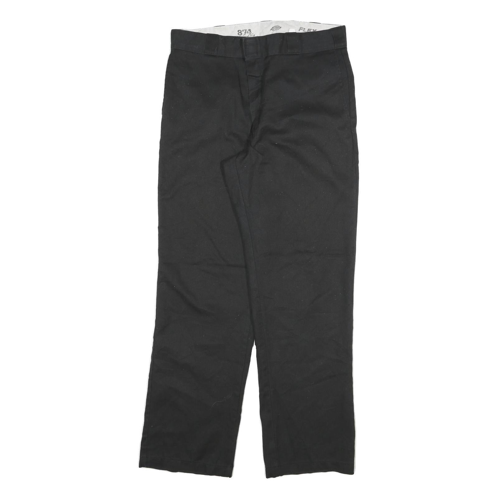 DICKIES Mens Black Cotton Blend Regular Fit Straight Leg Trousers W32 L30 Refurbished - N/A refurbished available on Cerqular