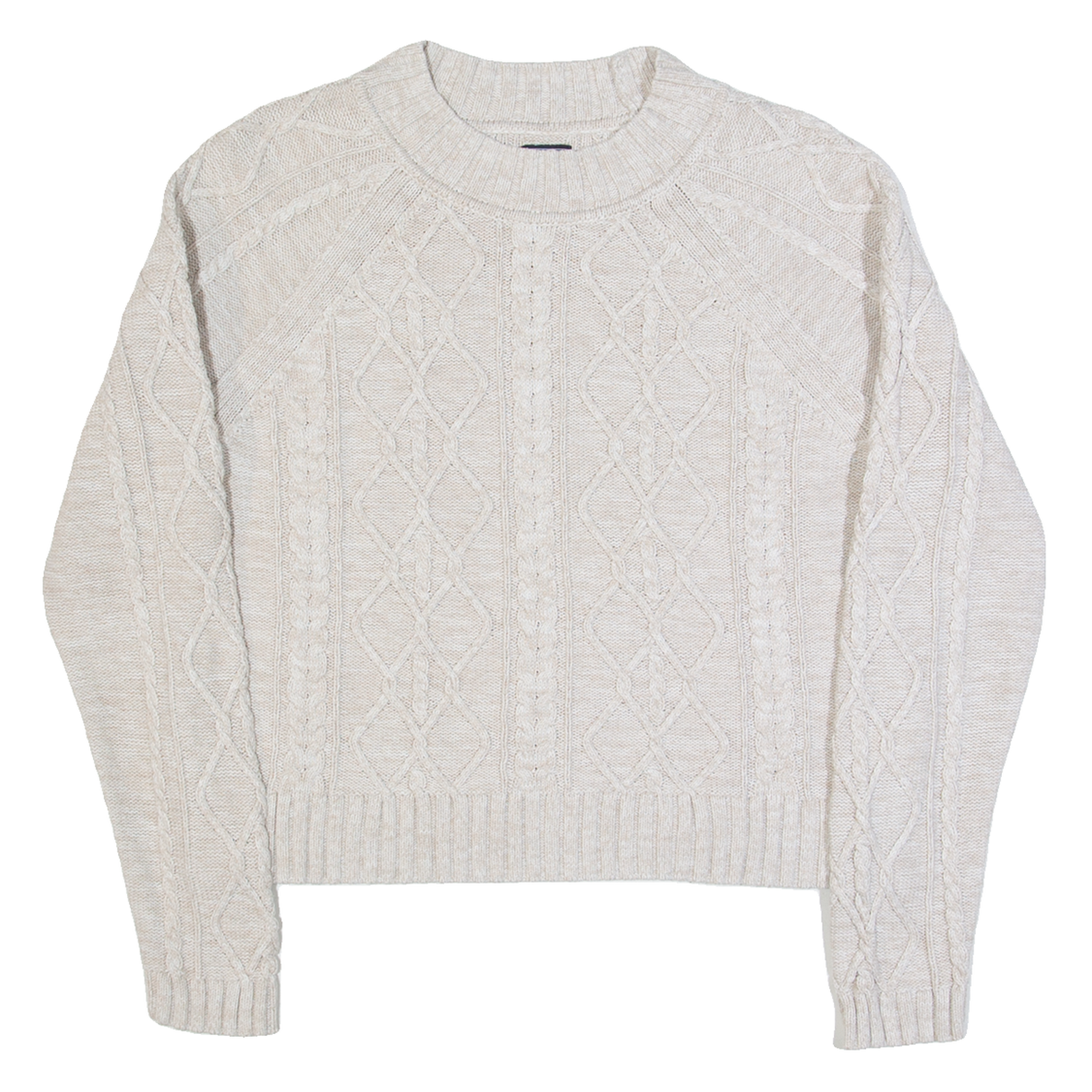 GAP Womens Jumper Beige Cable Knit M Refurbished - N/A refurbished available on Cerqular