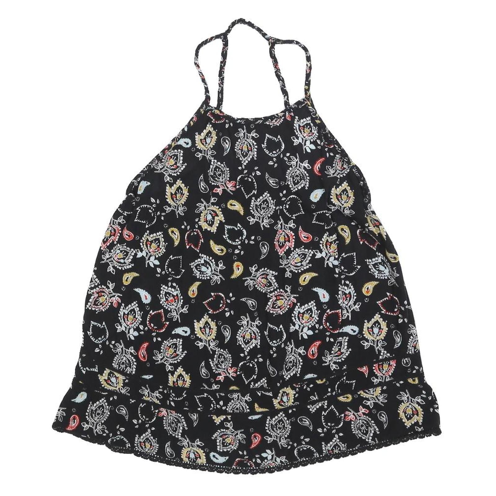 SUPERDRY Womens Black Paisley Print Halter Neck Sleeveless Top UK 10 Summer Refurbished - N/A refurbished available on Cerqular