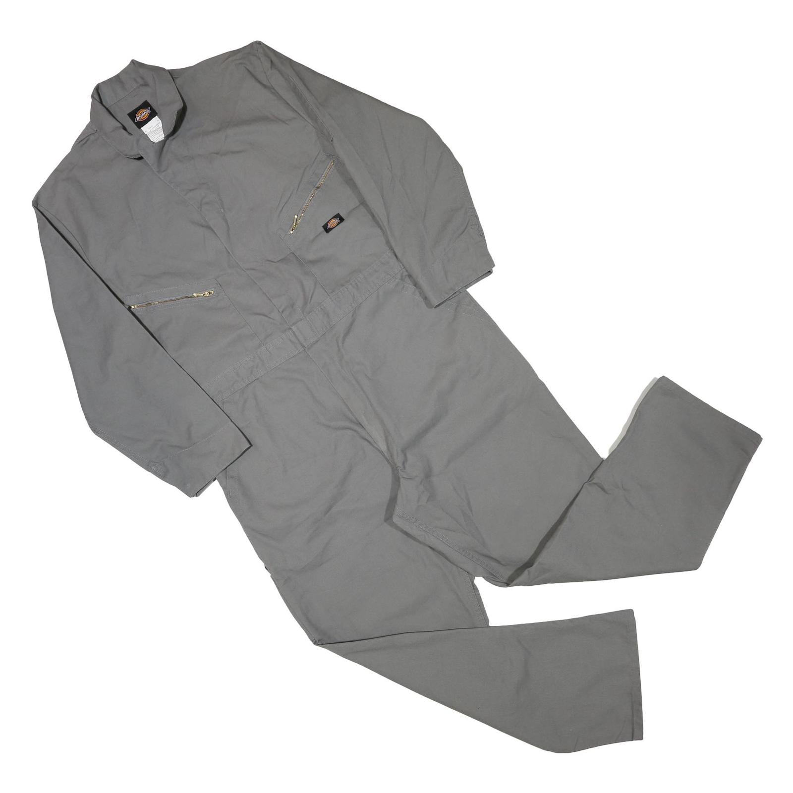 DICKIES Mens Grey Cotton Blend Dungarees Relaxed Woven XL W42 L30 Workwear Refurbished - N/A refurbished available on Cerqular