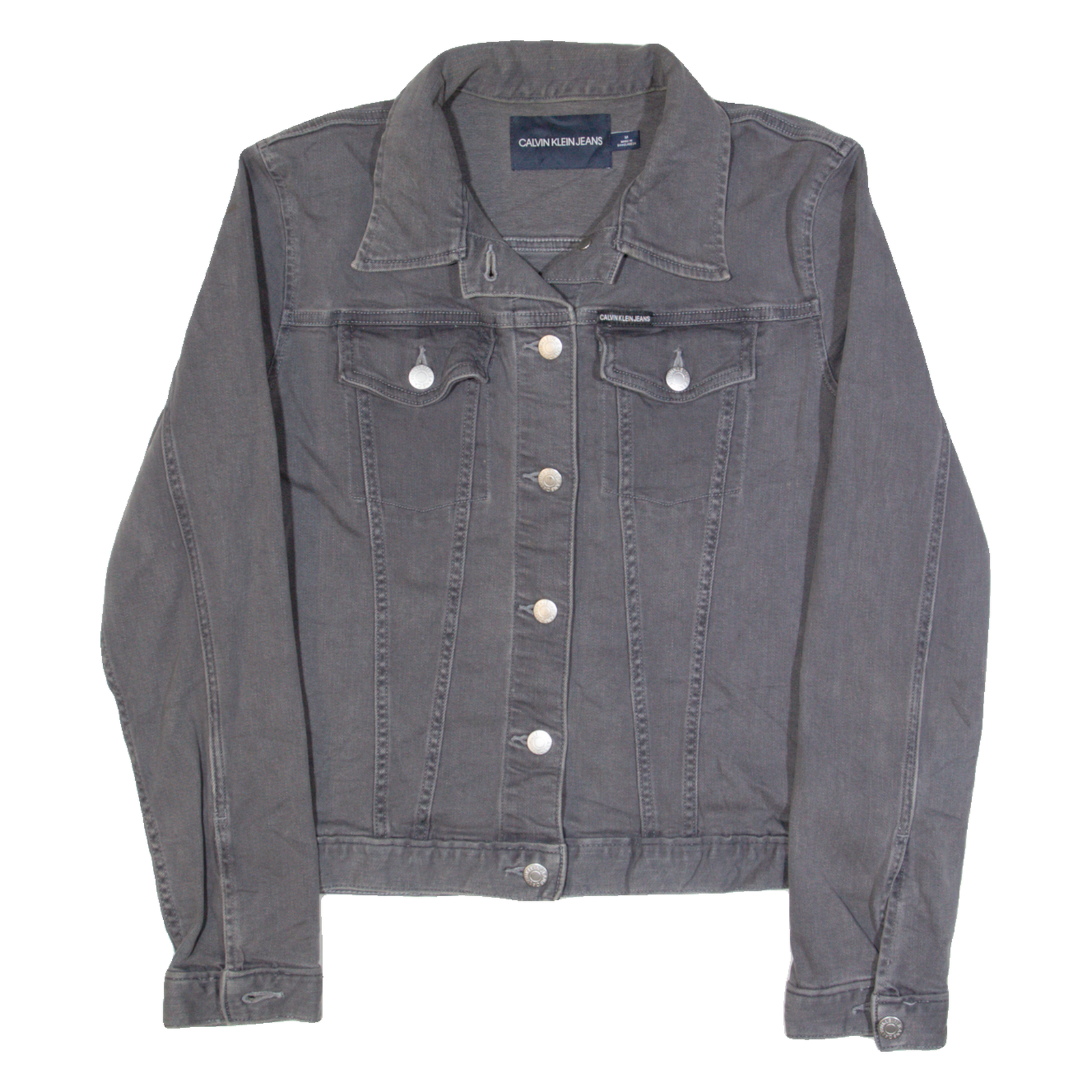 CALVIN KLEIN JEANS Womens Denim Jacket Grey M Refurbished - N/A refurbished available on Cerqular