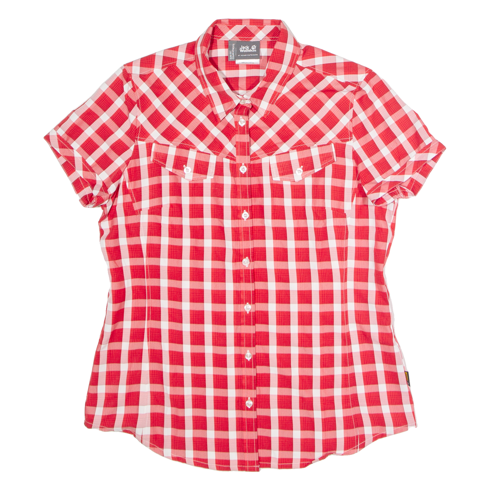 JACK WOLFSKIN Slim Fit Womens Shirt Red Check UK 16 Refurbished - N/A refurbished available on Cerqular