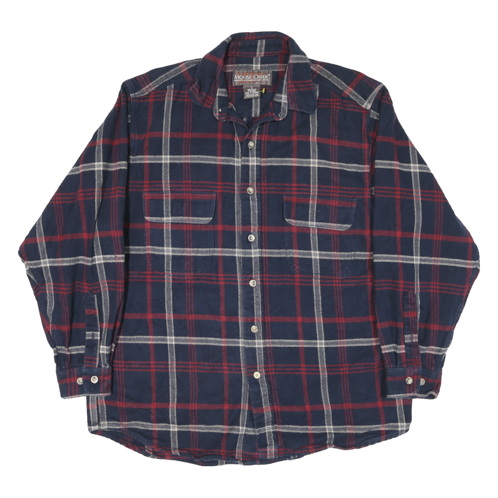 MOOSE CREEK Mens Blue & Red Check Shirt L Cotton Blend Casual Long Sleeve Refurbished - N/A refurbished available on Cerqular
