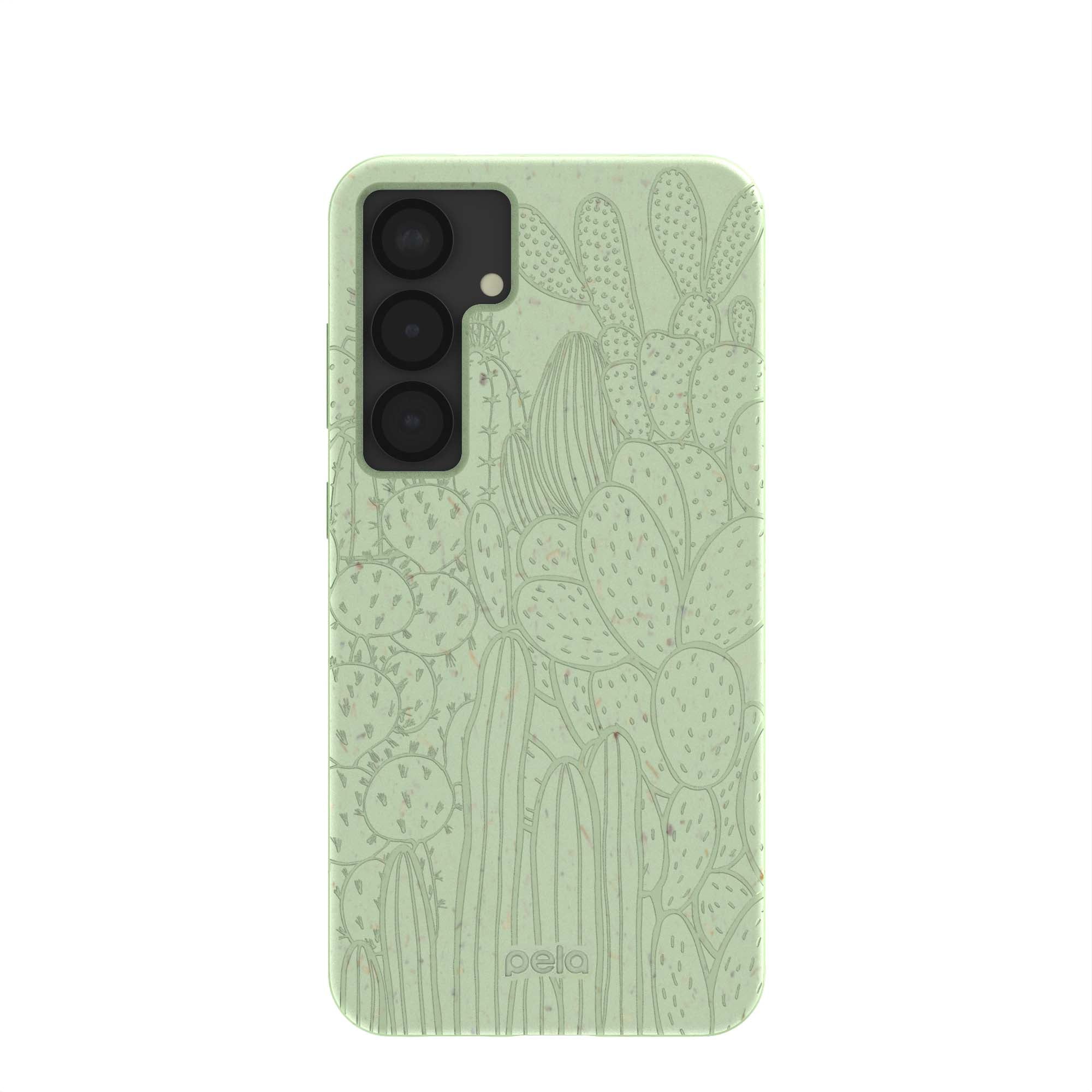 Sage Green Cacti Samsung Galaxy S25+(Plus) Case Refurbished - Pela Case refurbished available on Cerqular