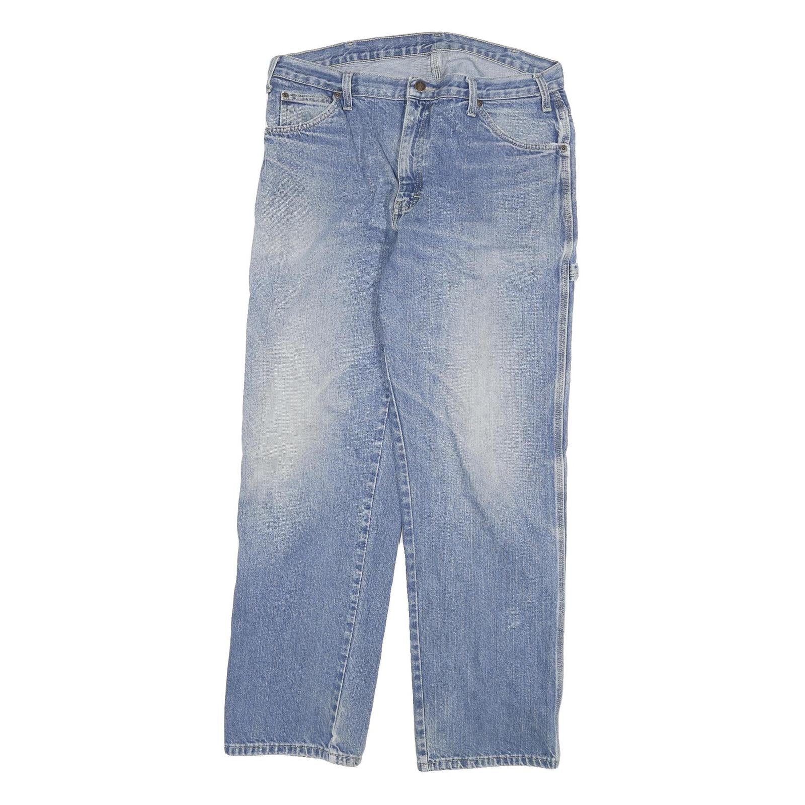 DICKIES Mens Jeans Blue Relaxed Straight Denim Light W34 L31 Workwear Refurbished - N/A refurbished available on Cerqular