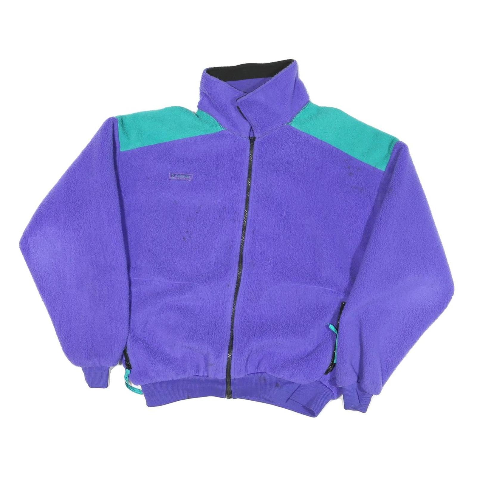 COLUMBIA Mens Purple & Teal Fleece Zip Jacket L Polyester Blend Outdoor Active Refurbished - N/A refurbished available on Cerqular