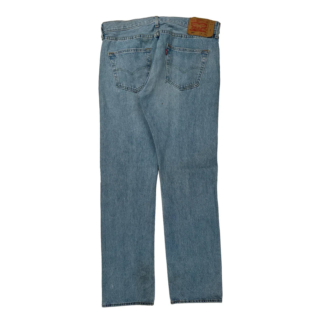 501 Levis Jeans - 33W 31L Light Wash Cotton Refurbished - Thrifted (note: this is a term often used to describe second- refurbished available on Cerqular