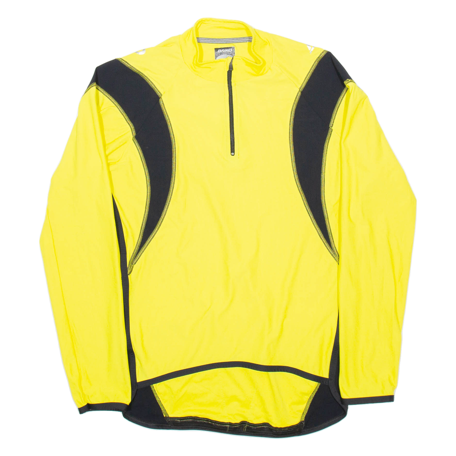 BRICKIES Cycling Mens Jersey Yellow Long Sleeve 1/4 Zip XL Refurbished - N/A refurbished available on Cerqular