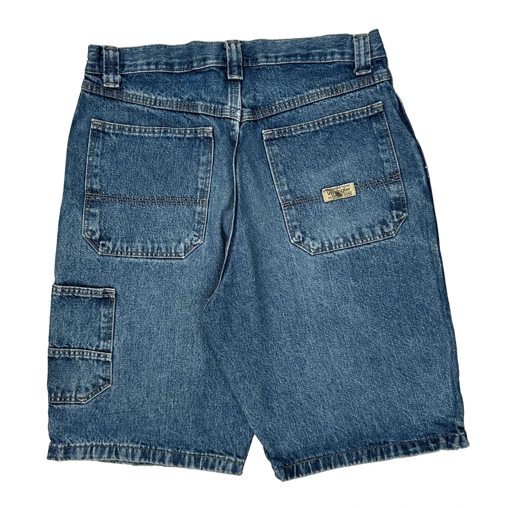 Wrangler Denim Shorts - 30W 9L Blue Cotton Refurbished - Thrifted (note: this is a term often used to describe second- refurbished available on Cerqular