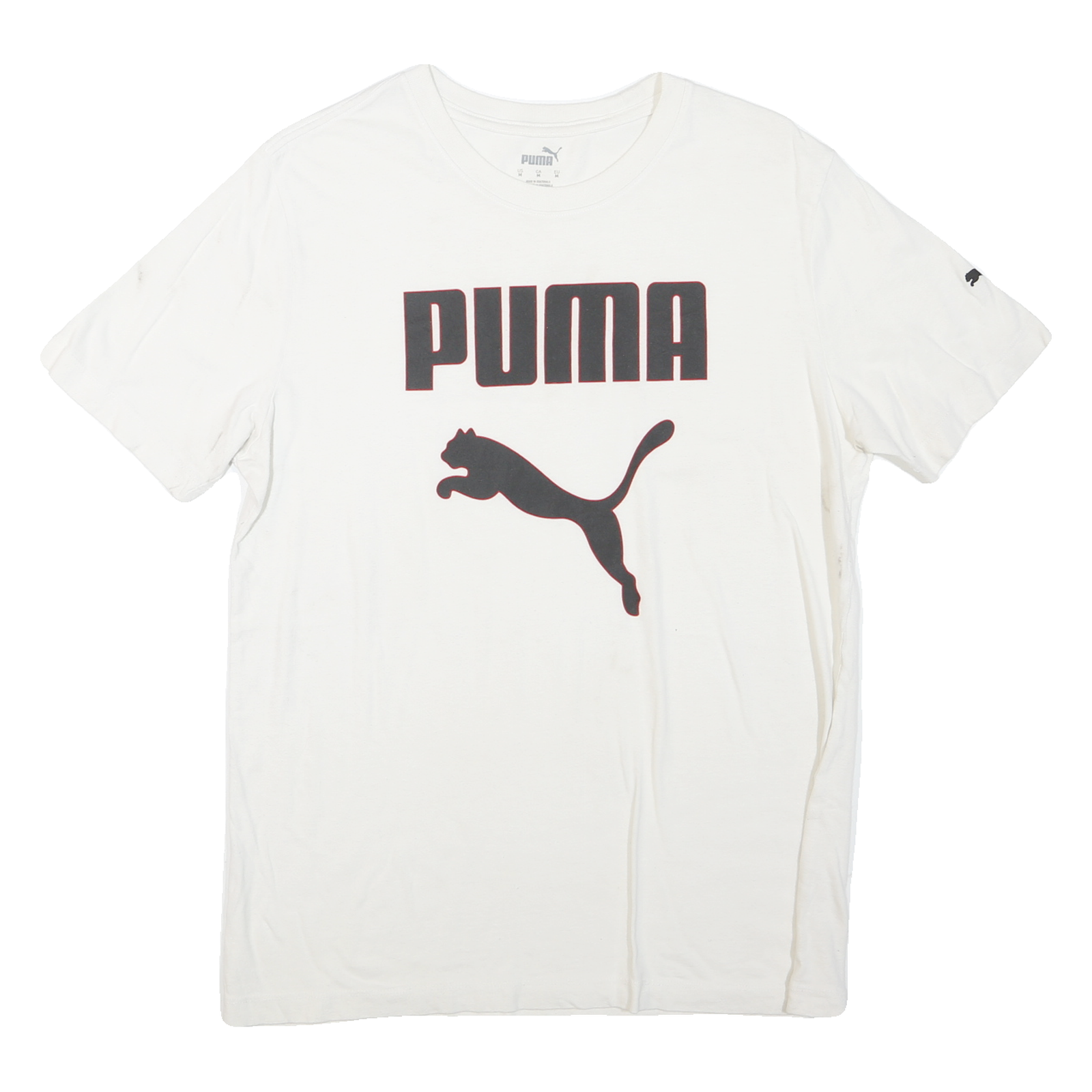 PUMA Mens White L Cotton Blend Graphic T-Shirt Short Sleeve Crew Neck Sport Refurbished - N/A refurbished available on Cerqular