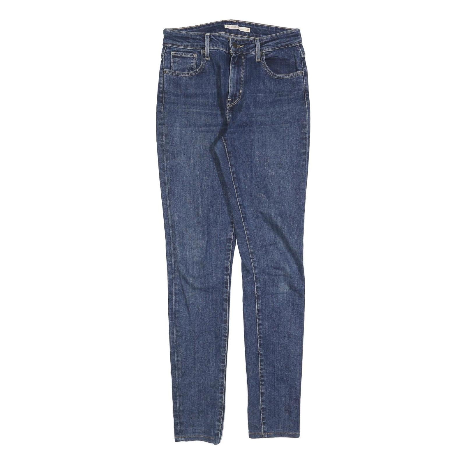 LEVI'S 721 Womens Slim Blue Denim Medium W26 L30 Classic Zip Jeans Refurbished - N/A refurbished available on Cerqular