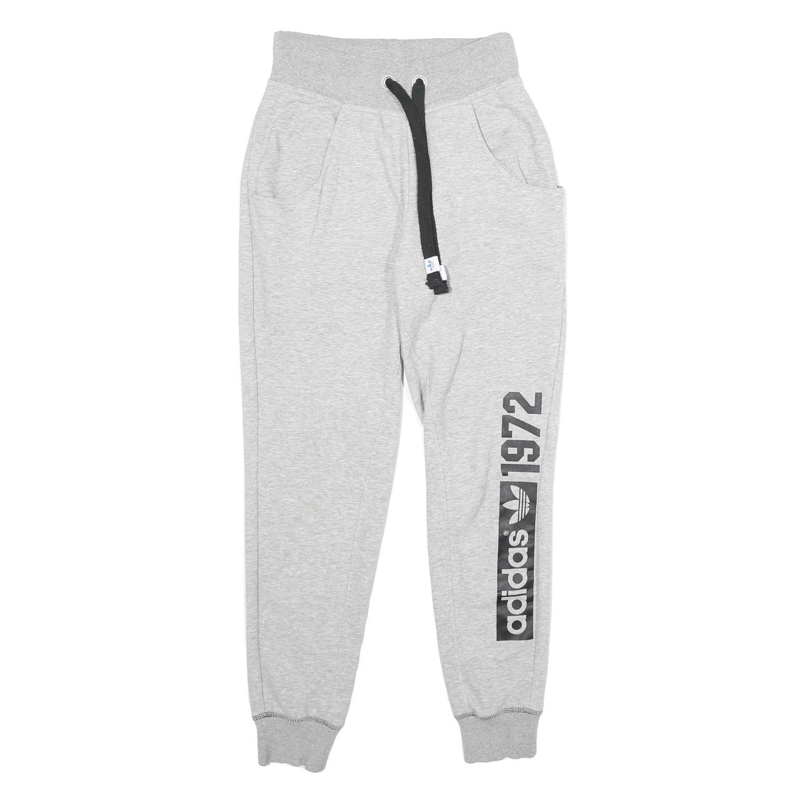 ADIDAS Womens Joggers Grey Slim Tapered UK 8 W26 L28 Logo Print Casual Wear Refurbished - N/A refurbished available on Cerqular