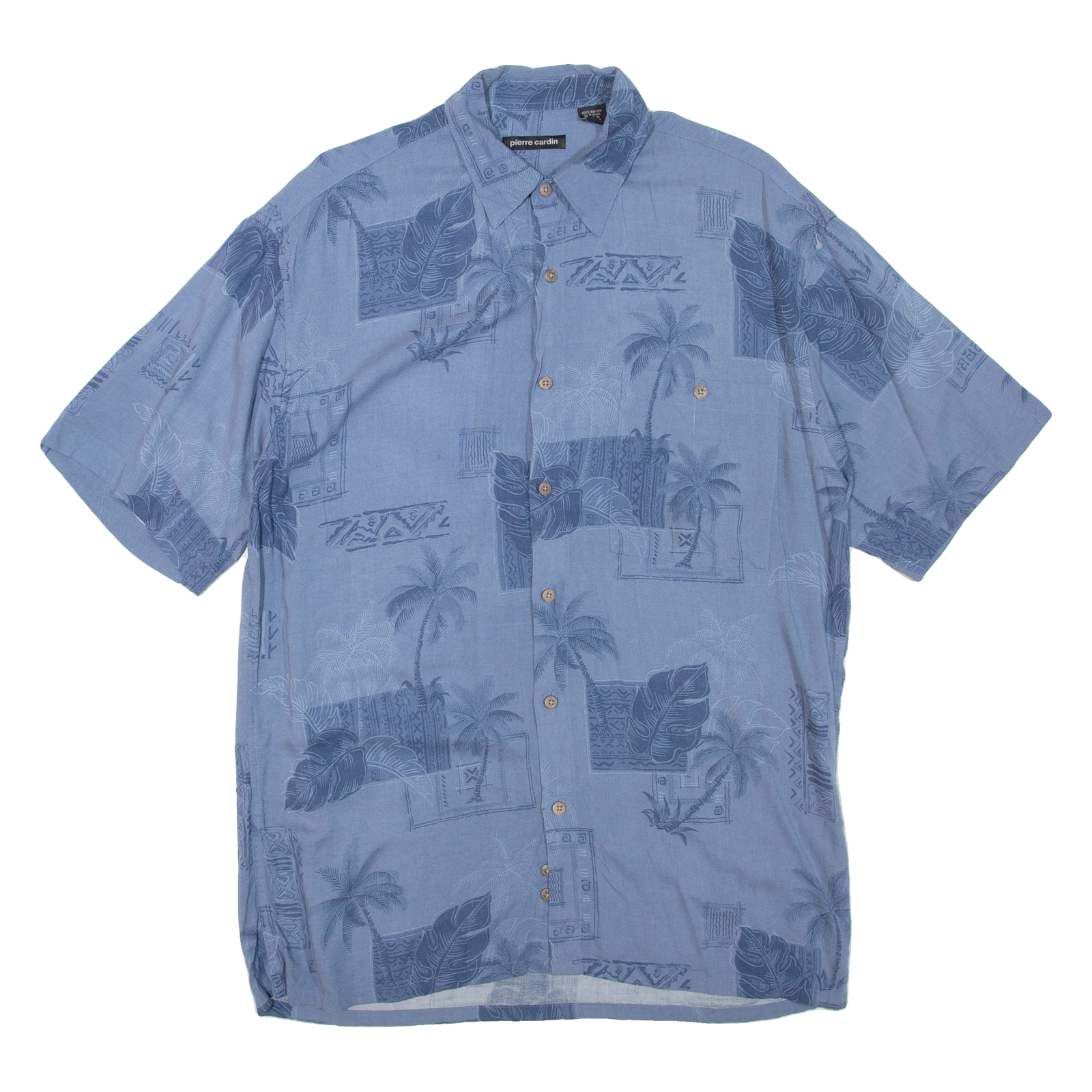 PIERRE CARDIN Mens Hawaiian Shirt Blue Floral M Refurbished - N/A refurbished available on Cerqular