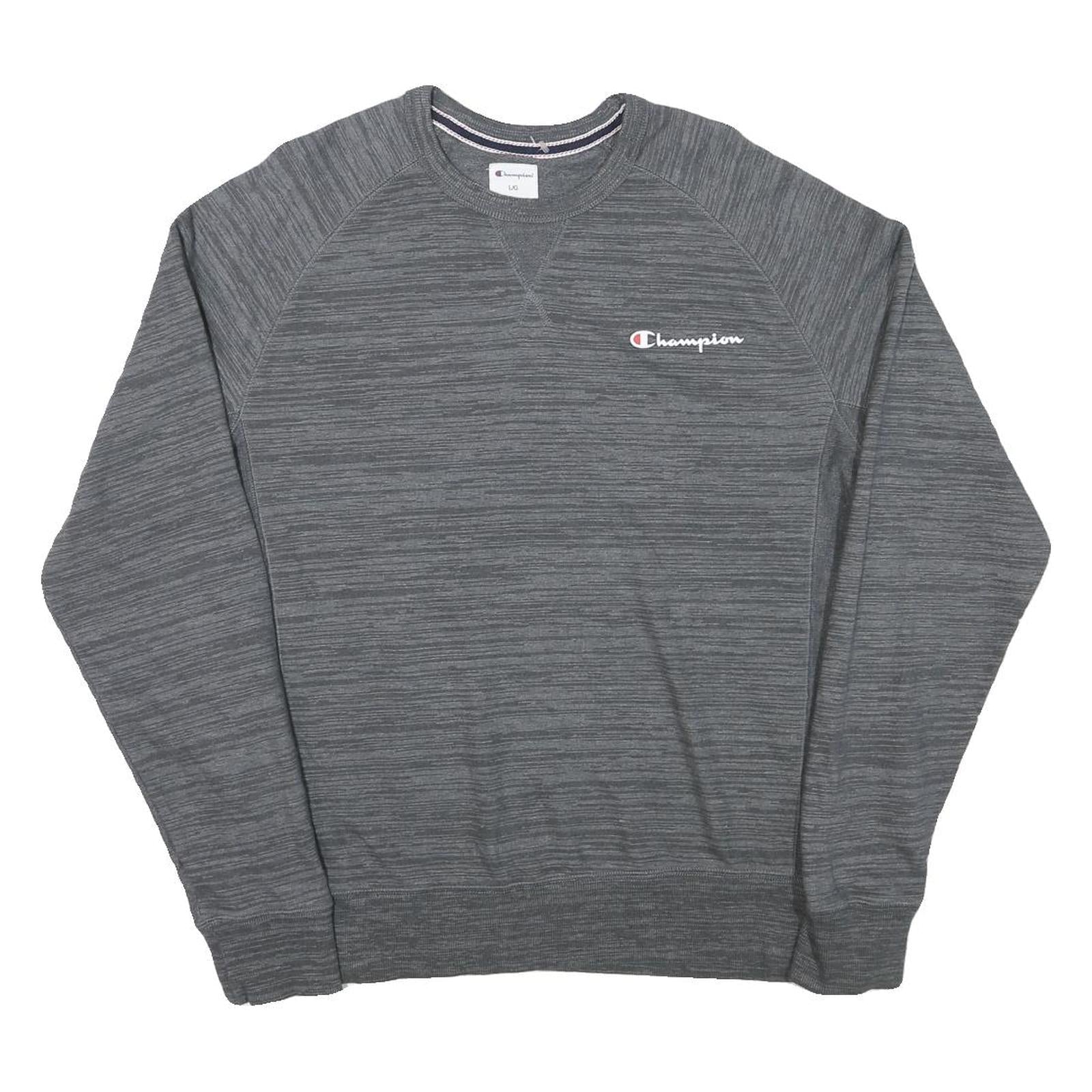 CHAMPION Mens Grey Crew Neck L Sweatshirt Cotton Blend Casual Athletic Pullover Refurbished - N/A refurbished available on Cerqular