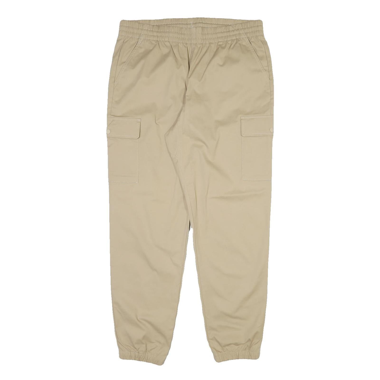 NEW BALANCE Mens Beige Cotton Blend Regular Cargo Trousers W38 L32 Drawstring Refurbished - N/A refurbished available on Cerqular