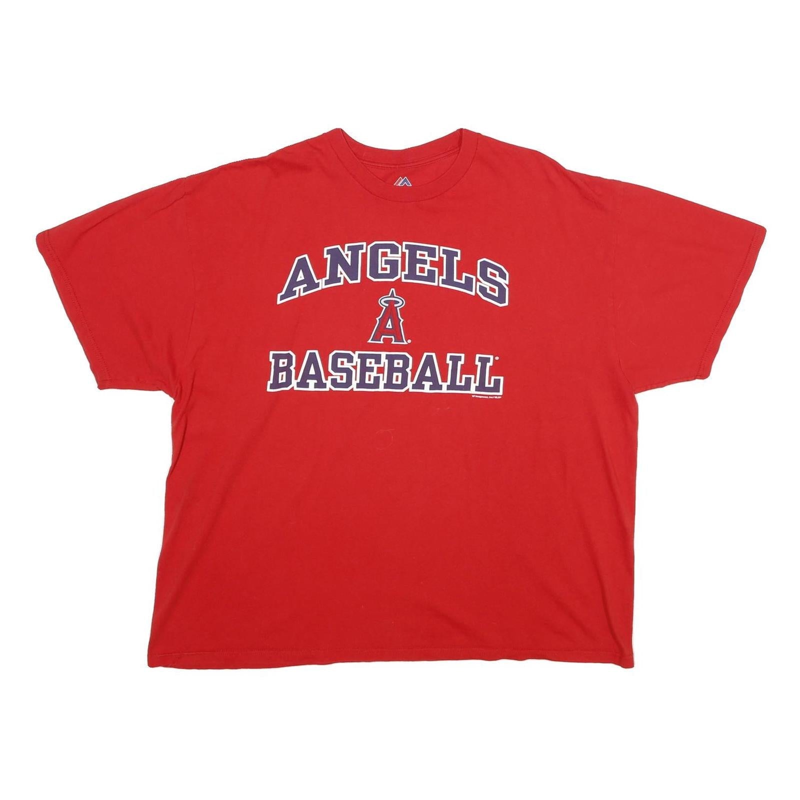 MAJESTIC Mens Red Angels Baseball T-Shirt 2XL Short Sleeve Crew Neck Cotton Refurbished - N/A refurbished available on Cerqular