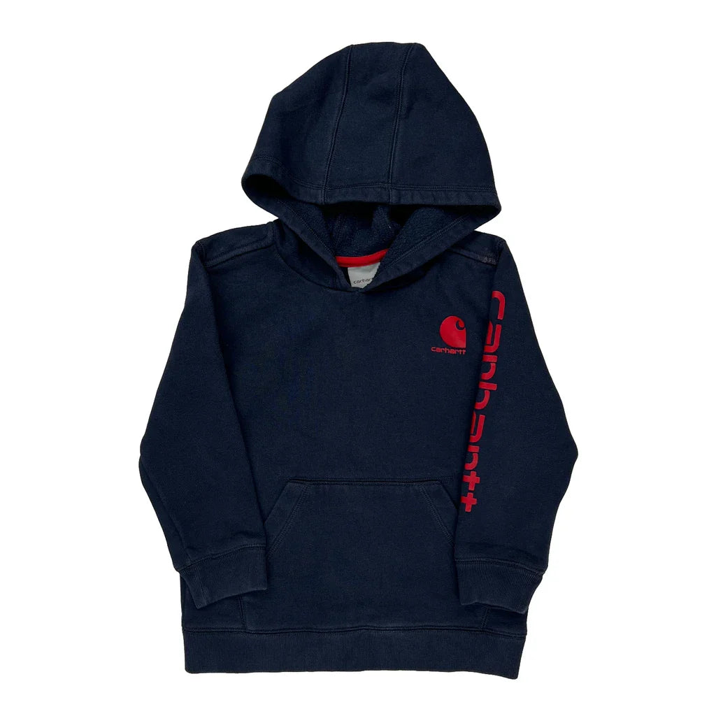 Age 5 Carhartt Hoodie - Small Navy Cotton Refurbished - Thrifted (note: this is a term often used to describe second- refurbished available on Cerqular