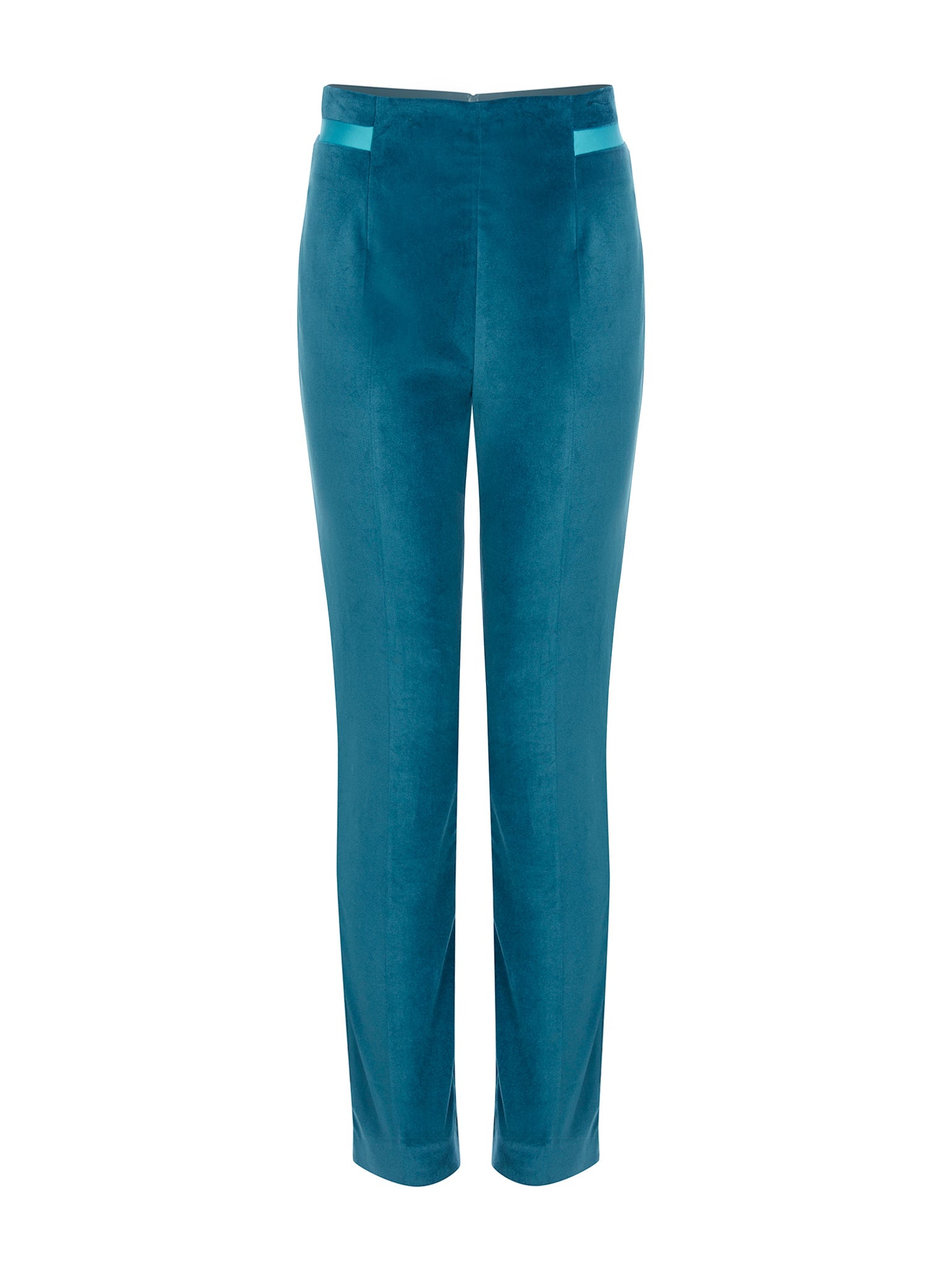 BUD | High-Waist Velvet Trousers | Colour: DEEP LAKE | Size: XS Refurbished - N/A refurbished available on Cerqular