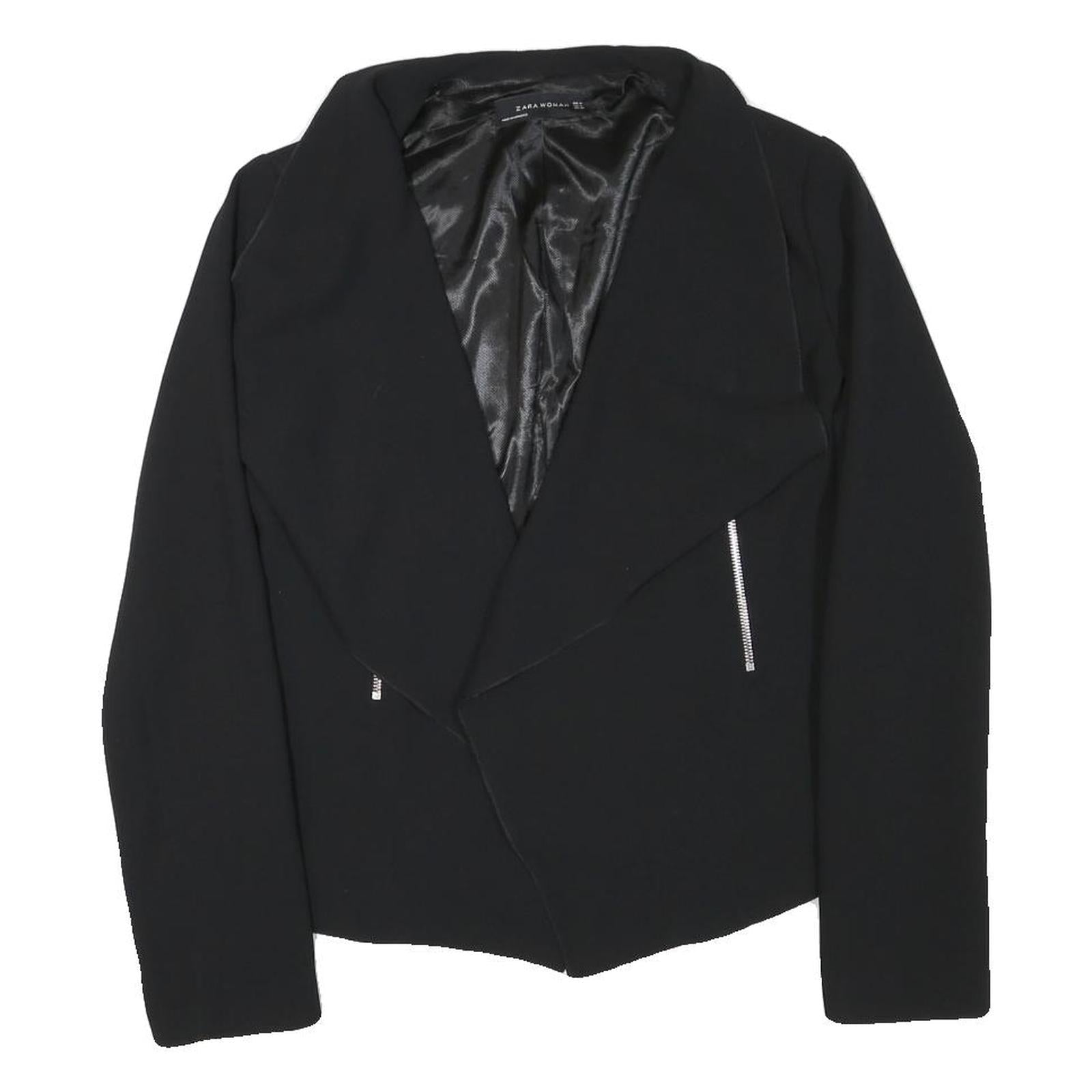 Buy ZARA WOMAN Womens Black Collarless Jacket M Polyester Blend Plain Sleek Tailored Refurbished - $48.09 ZARA WOMAN Womens Black Collarless Jacket M Polyester Blend Plain Sleek Tailored Refurbished - N/A refurbished available on Cerqular