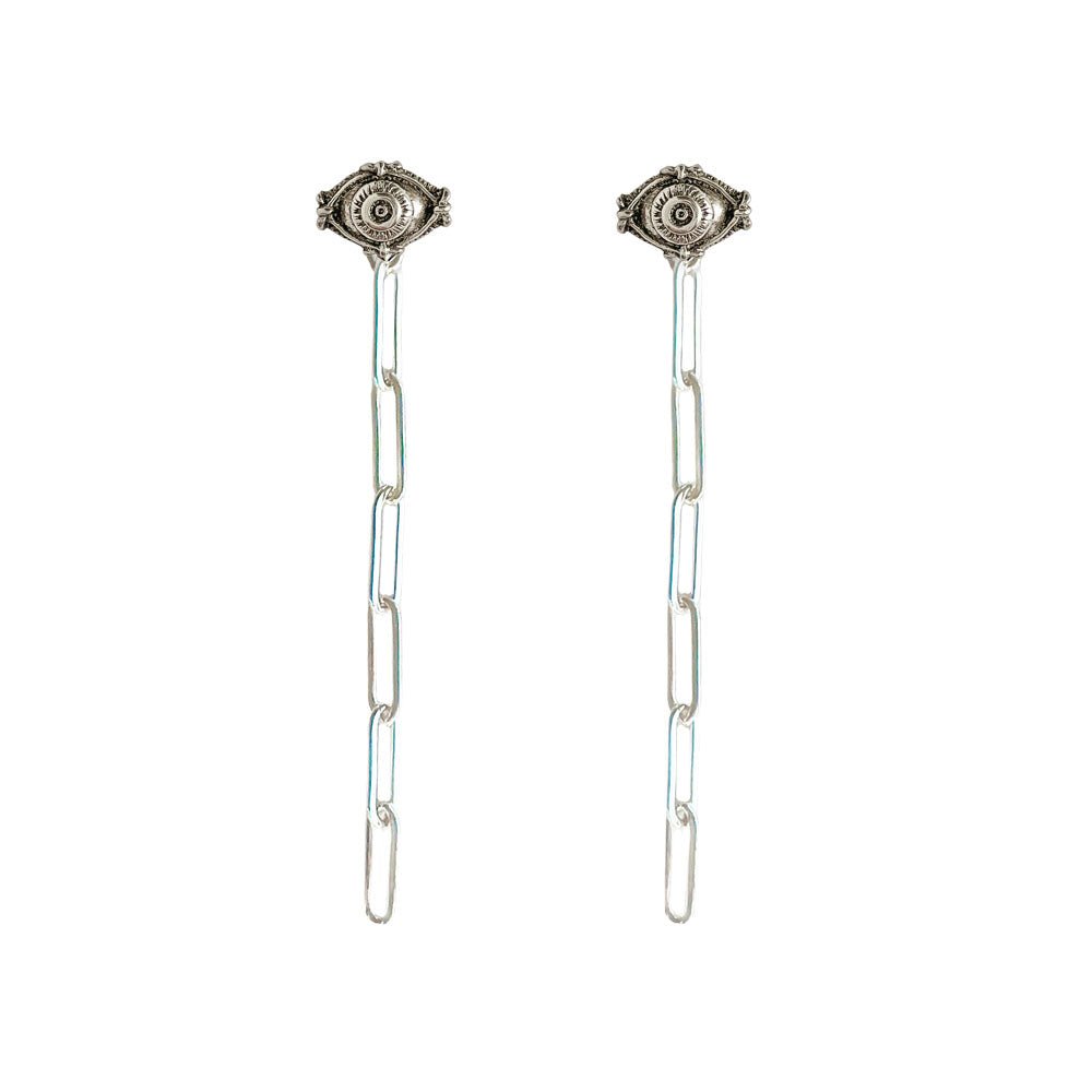 Vivienne Earrings Silver | Size: 4 inch Refurbished - N/A (There is no well-known brand by the name "A refurbished available on Cerqular
