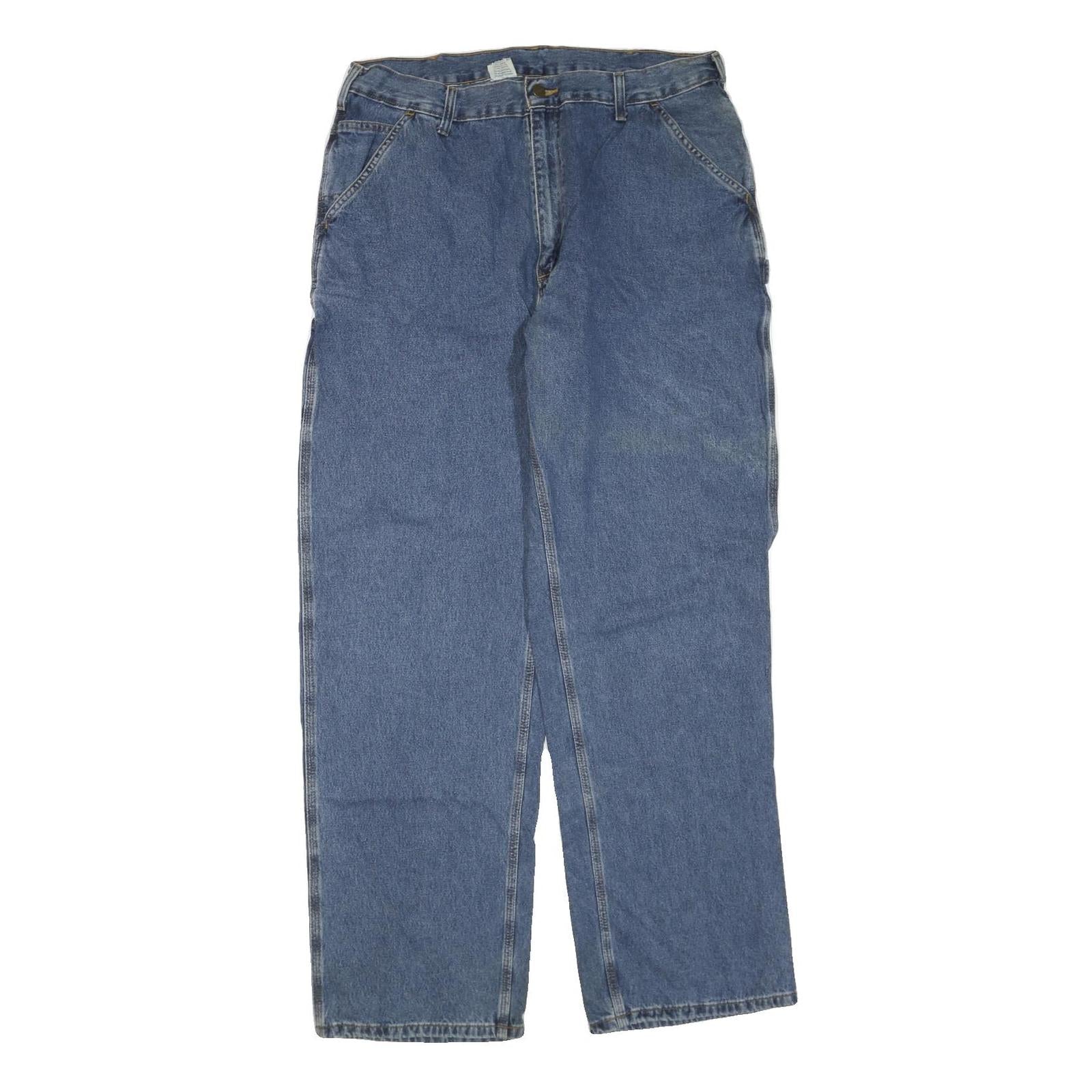 CARHARTT Mens Jeans Blue Regular Straight Denim Medium W36 L34 Workwear Refurbished - N/A refurbished available on Cerqular