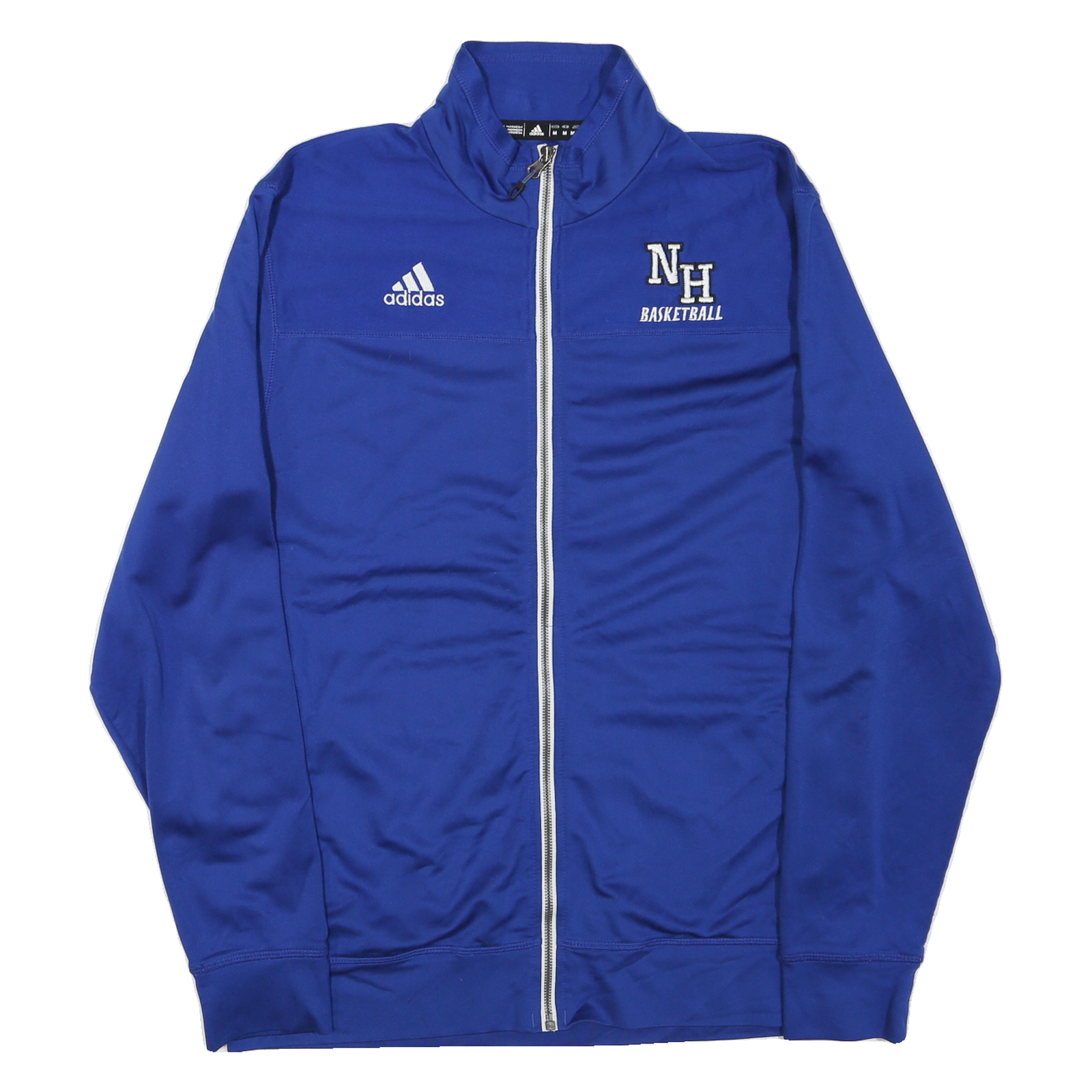 ADIDAS Mens Blue Basketball Jacket M Polyester Blend Zip Plain Sportswear Refurbished - N/A refurbished available on Cerqular